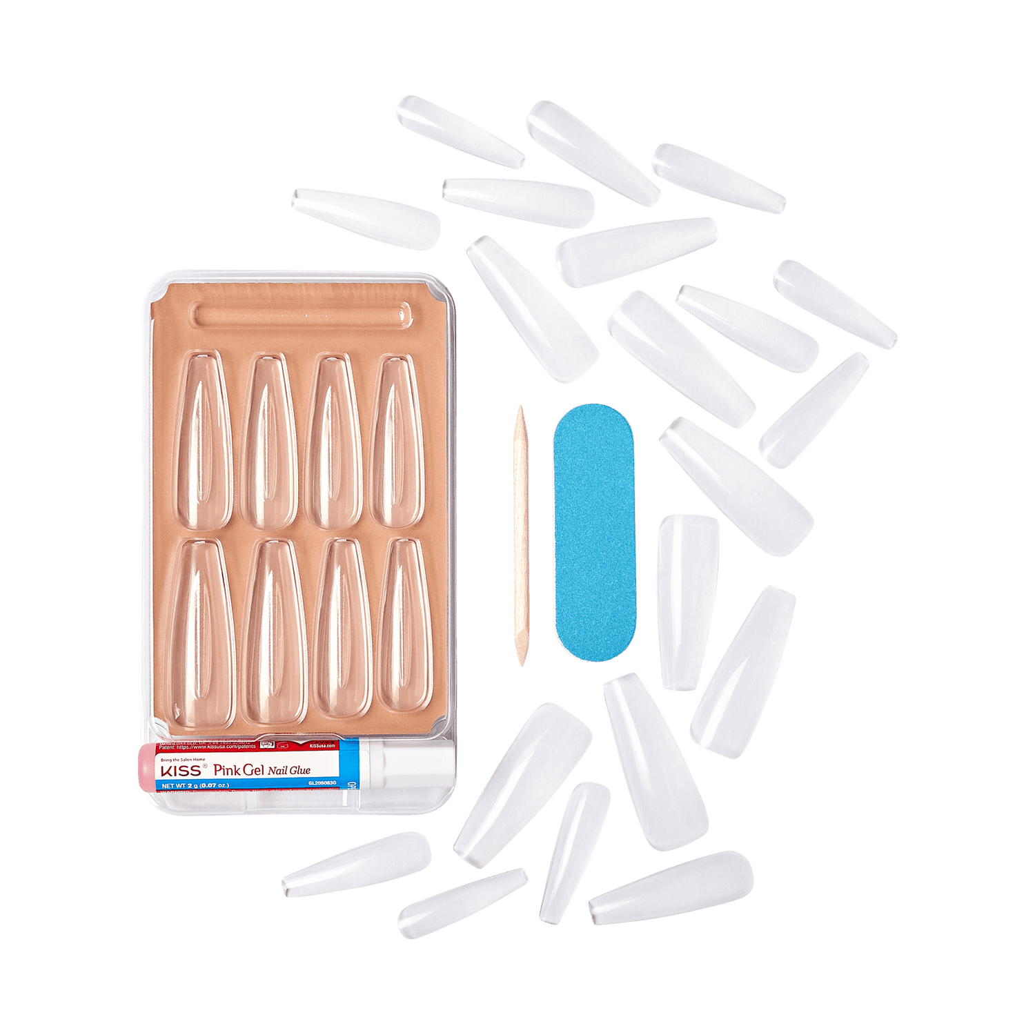 KISS Salon Acrylic Natural Press On Glue Nails - Be Natural