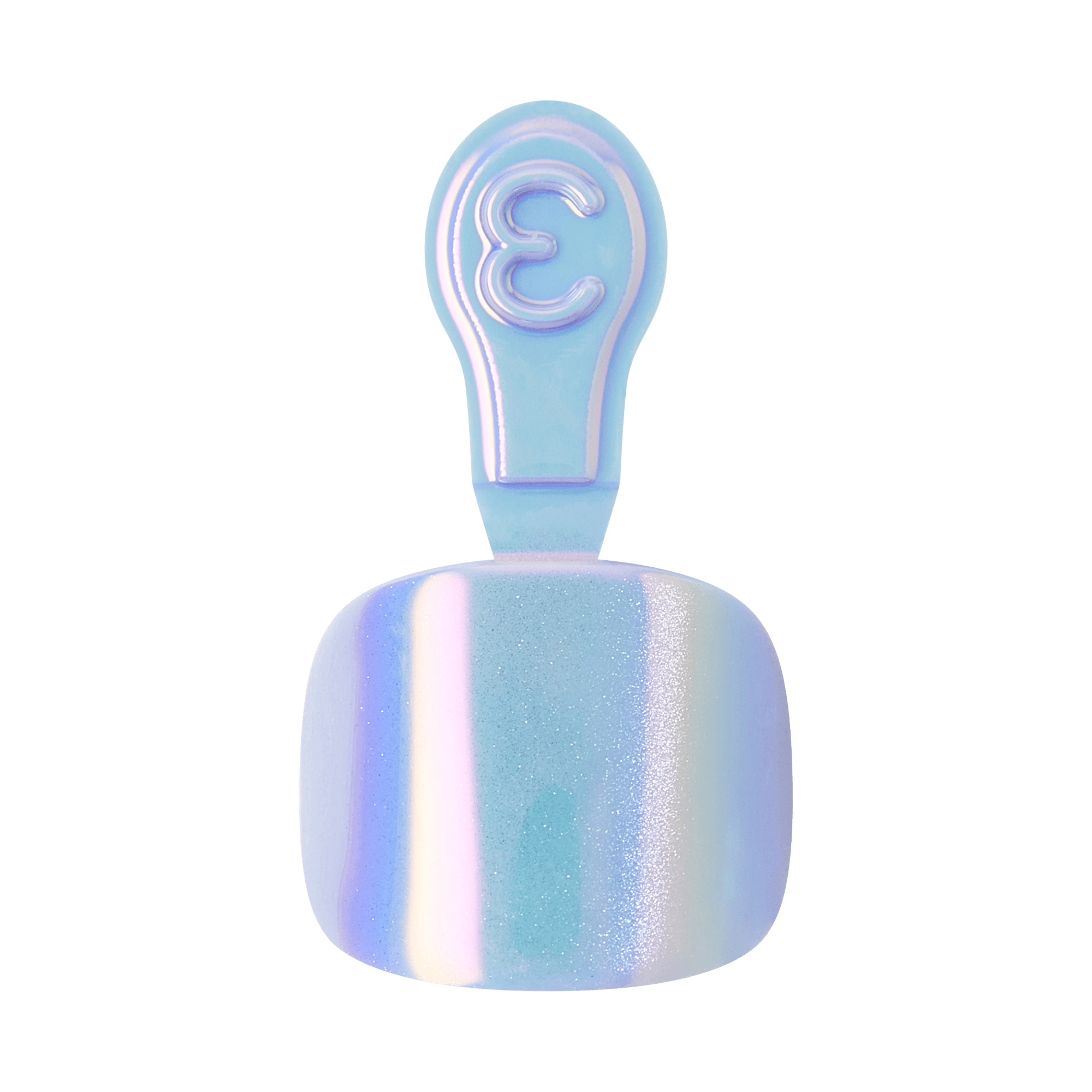 Iridescent press on toenail on transparent background