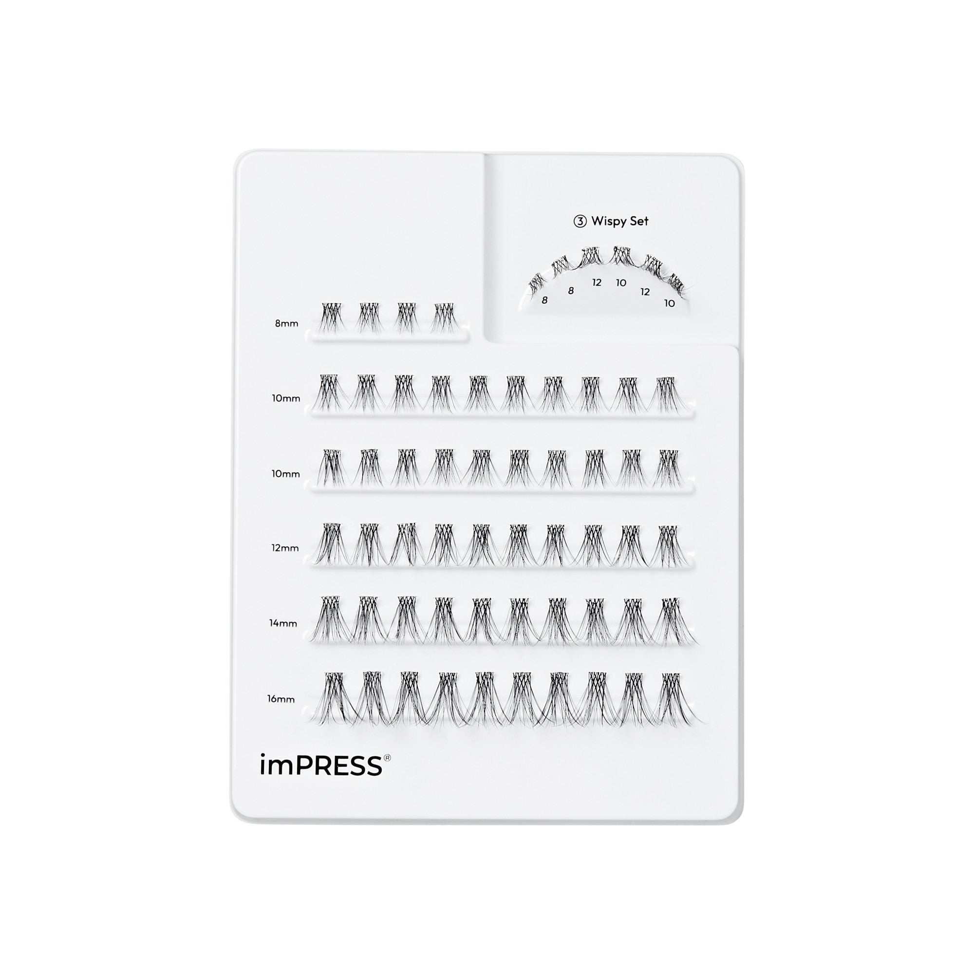 imPRESS Pre-Glued Individual Lashes Multipack, Classic Wispy, 60 Lash Clusters