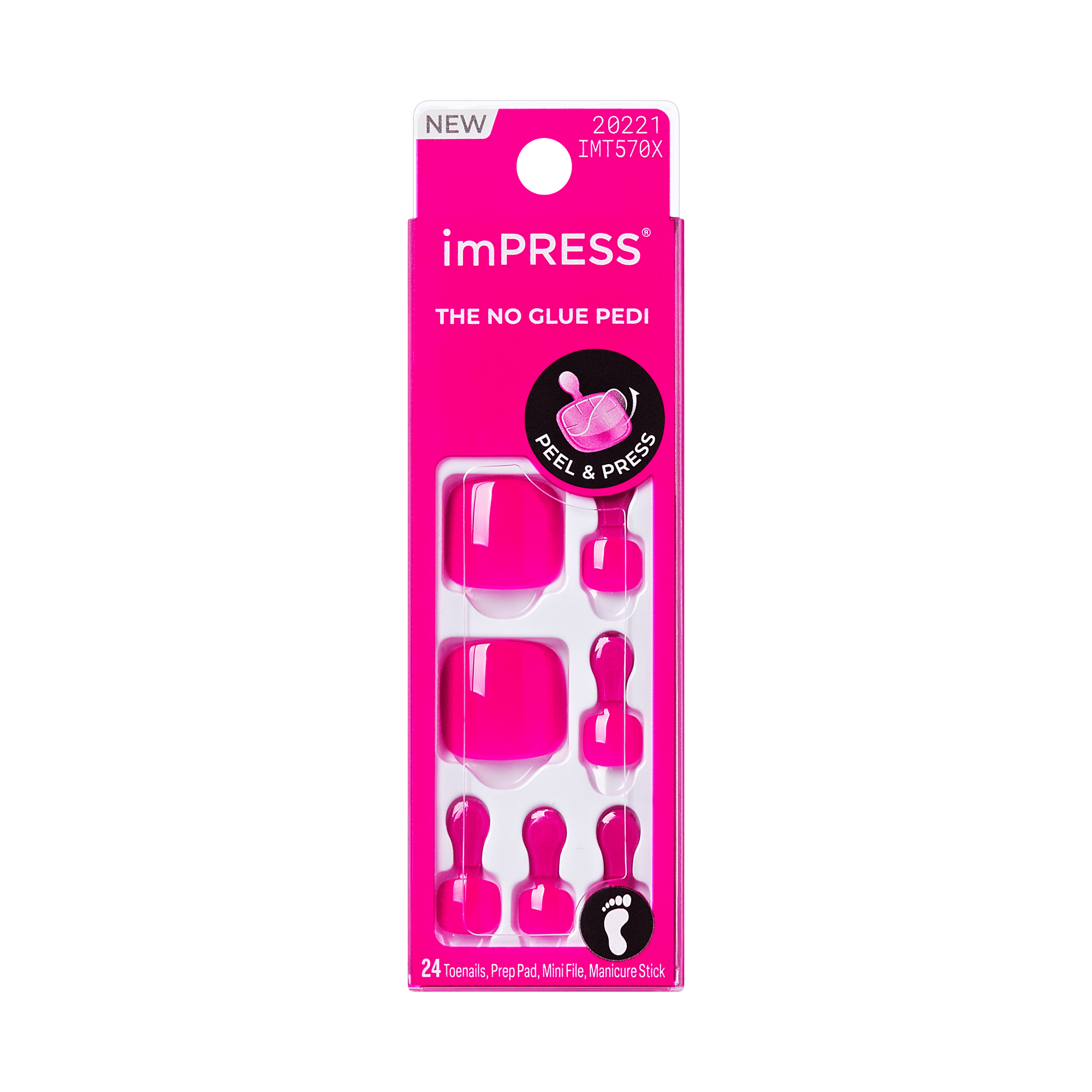 imPRESS no glue pedi product packaging on a transparent background