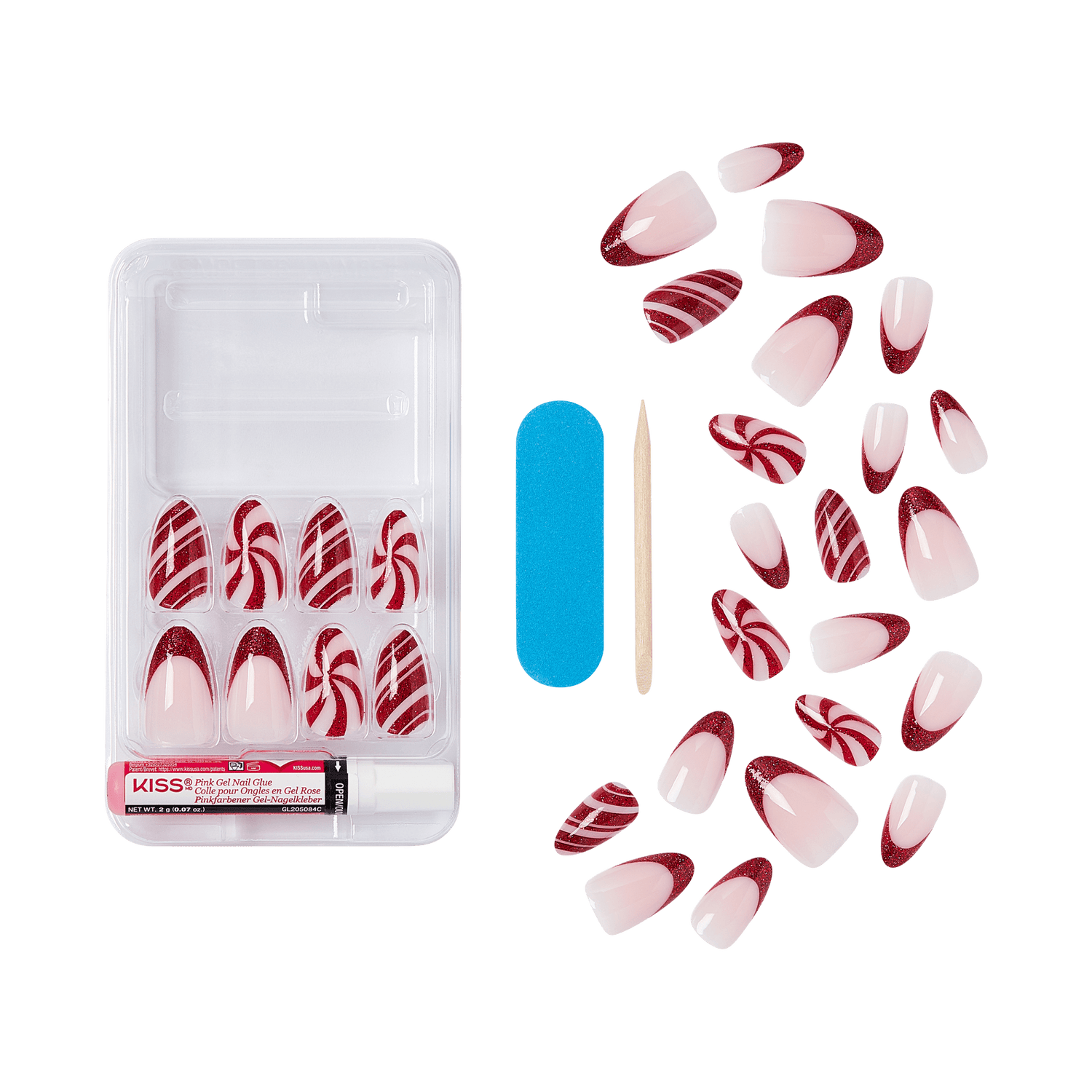 KISS Voguish Fantasy Holiday Press On Glue Nails - One More Kiss