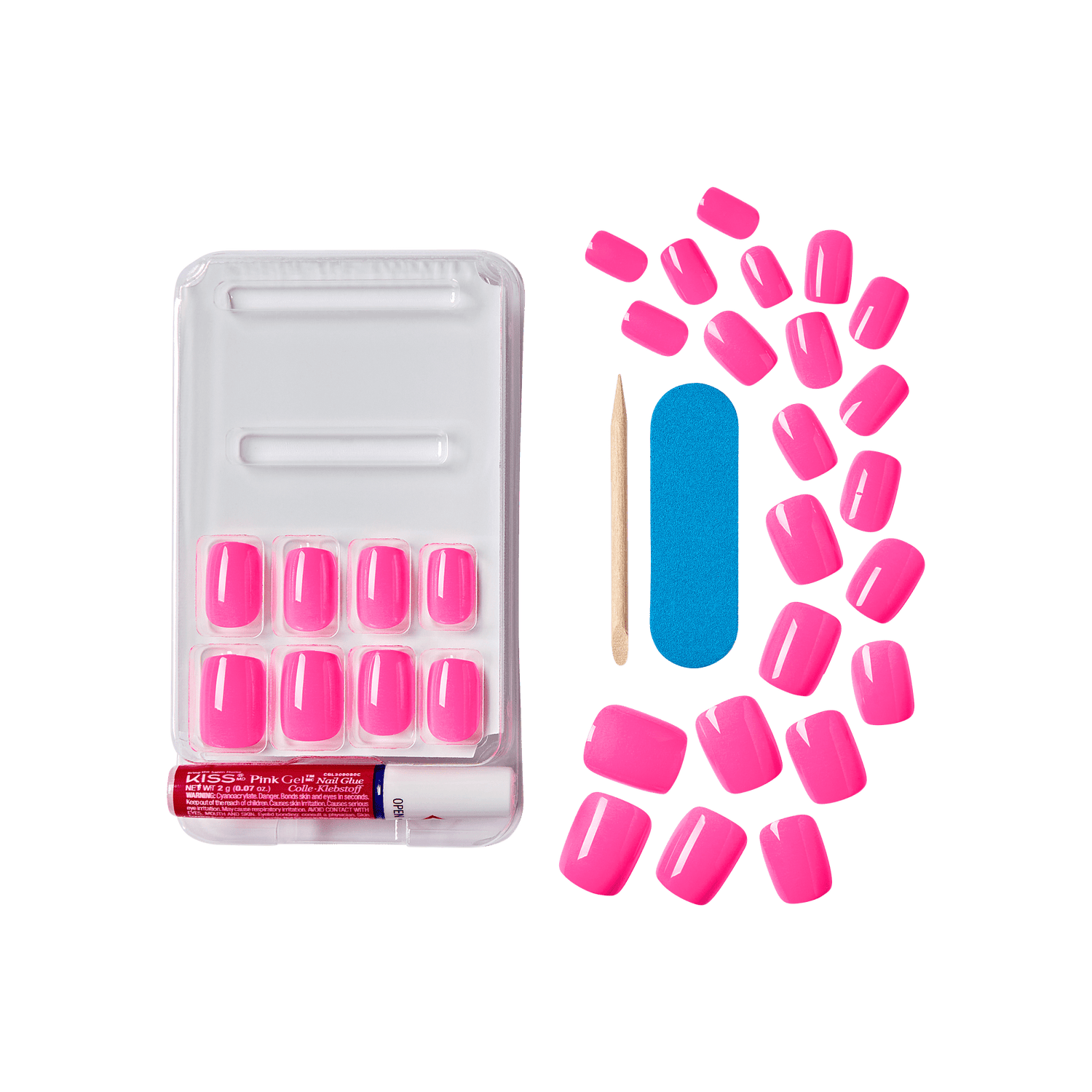 KISS Gel Fantasy Color Press On Glue Nails - Reminder