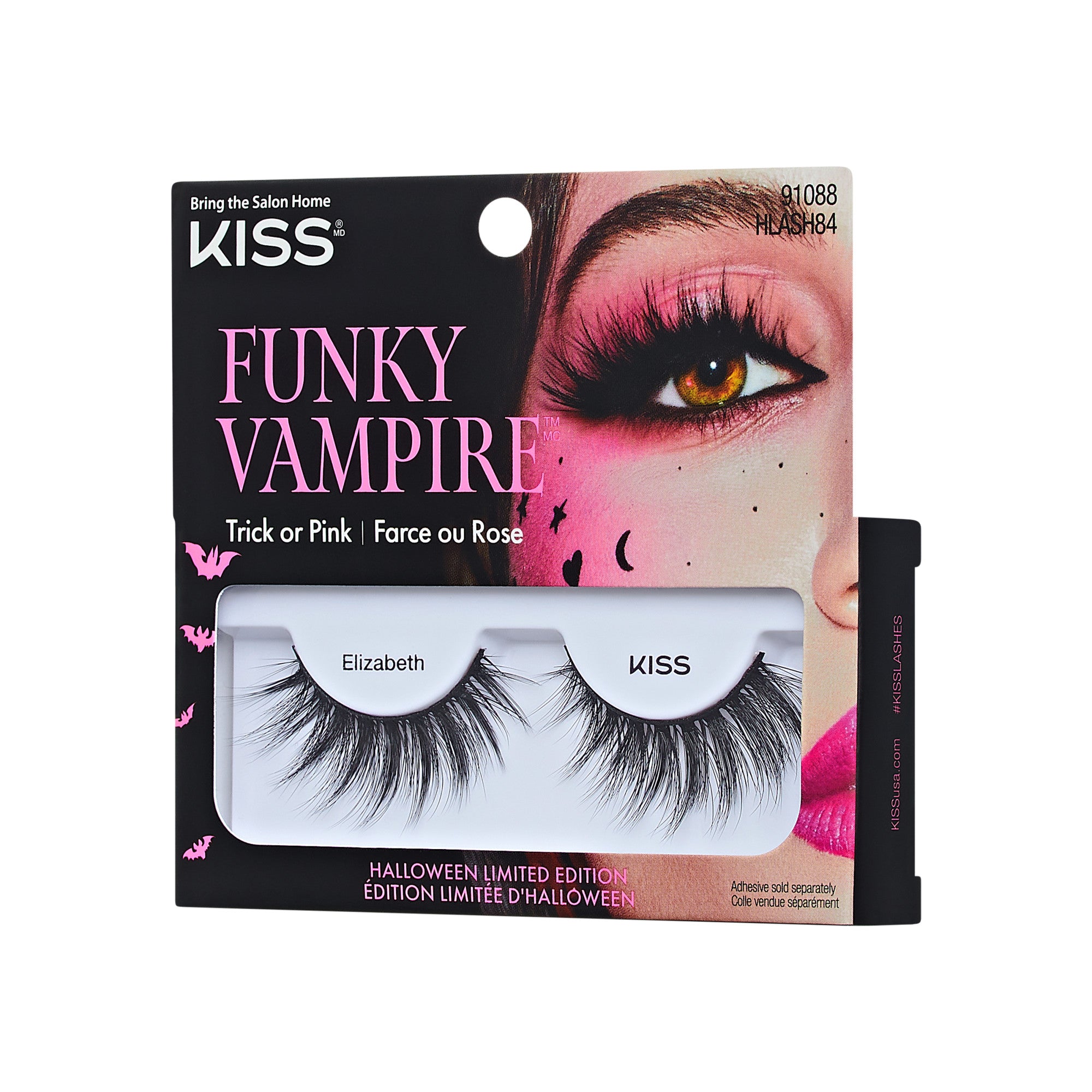 KISS Funky Vampire Elizabeth false lashes, Halloween limited edition, trick or pink