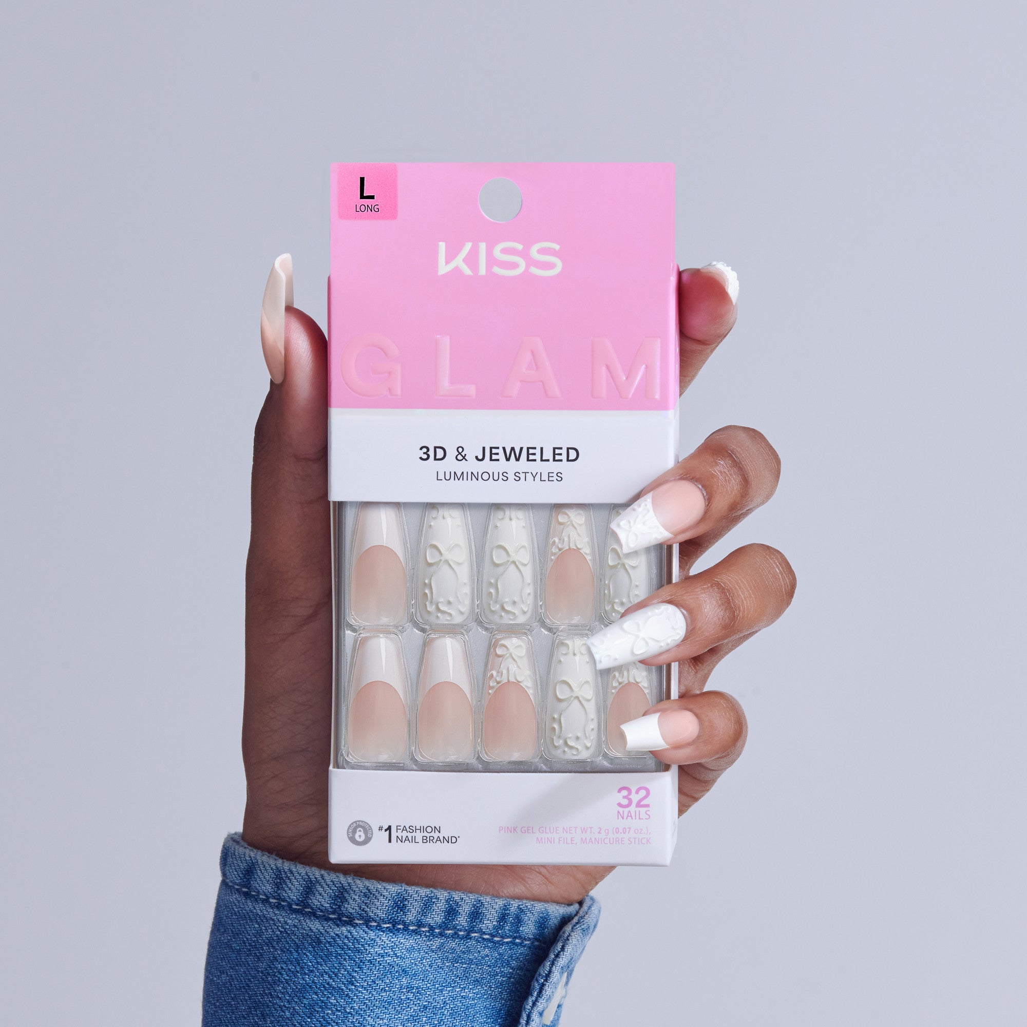 KISS GLAM 3D & Jewel Press On Glue Nails - Breath of Harmony