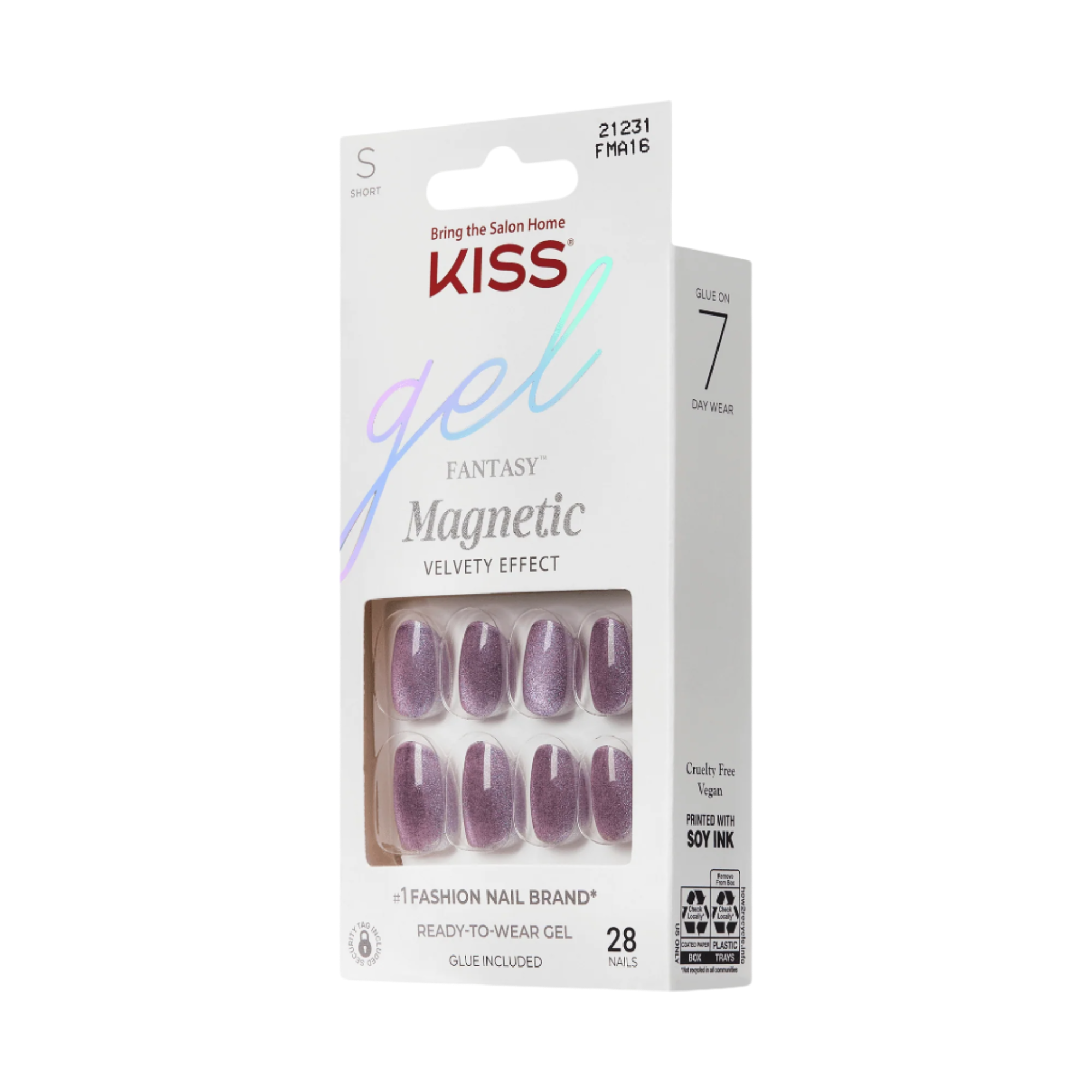 KISS Gel Fantasy Magnetic Press On Glue Nails - Velvet Spark