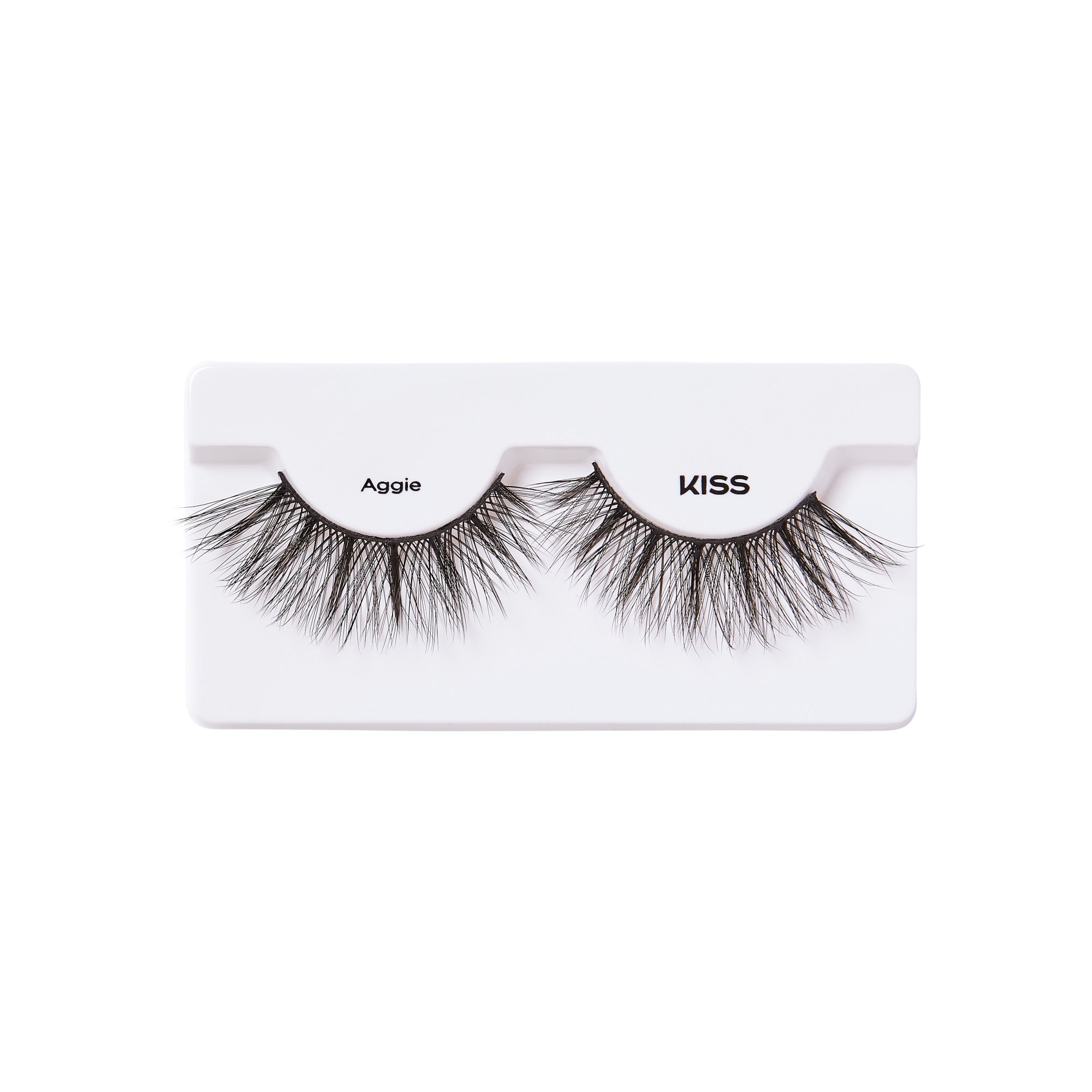 KISS Aggie false eyelashes pair on white packaging strip