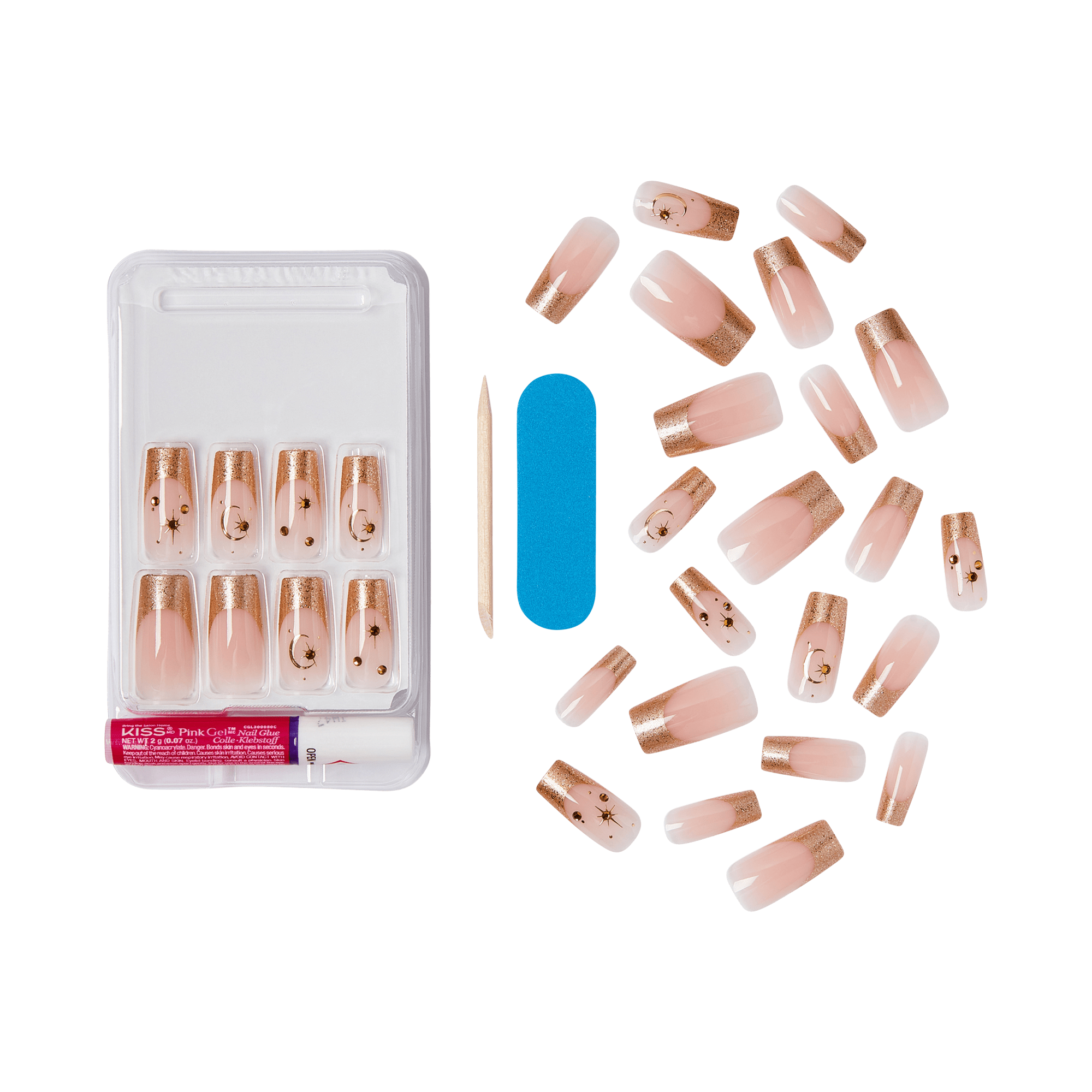 KISS Masterpiece Press On Glue Nails - Stardust Hues
