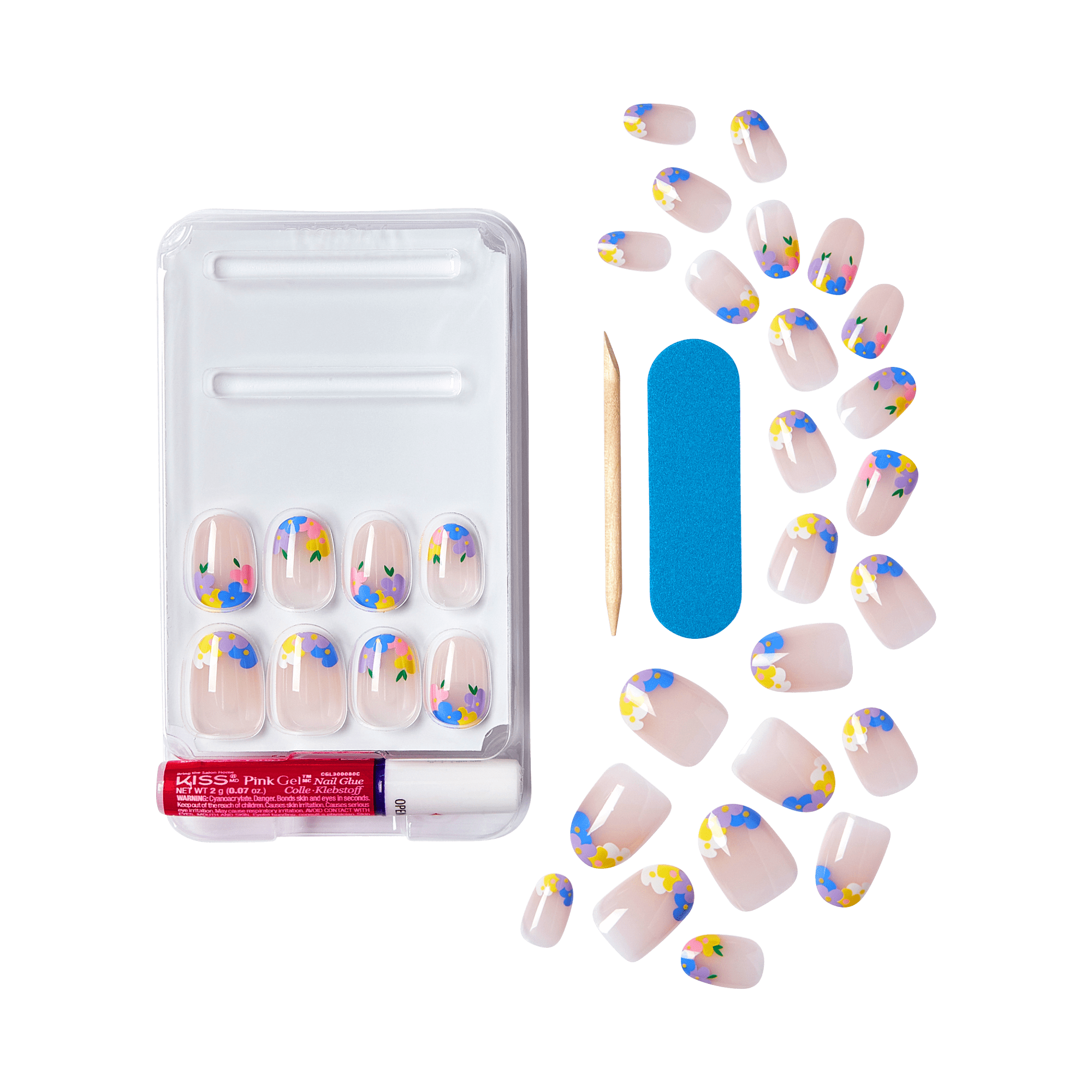 KISS Voguish Fantasy Press On Glue Nails - Heartening