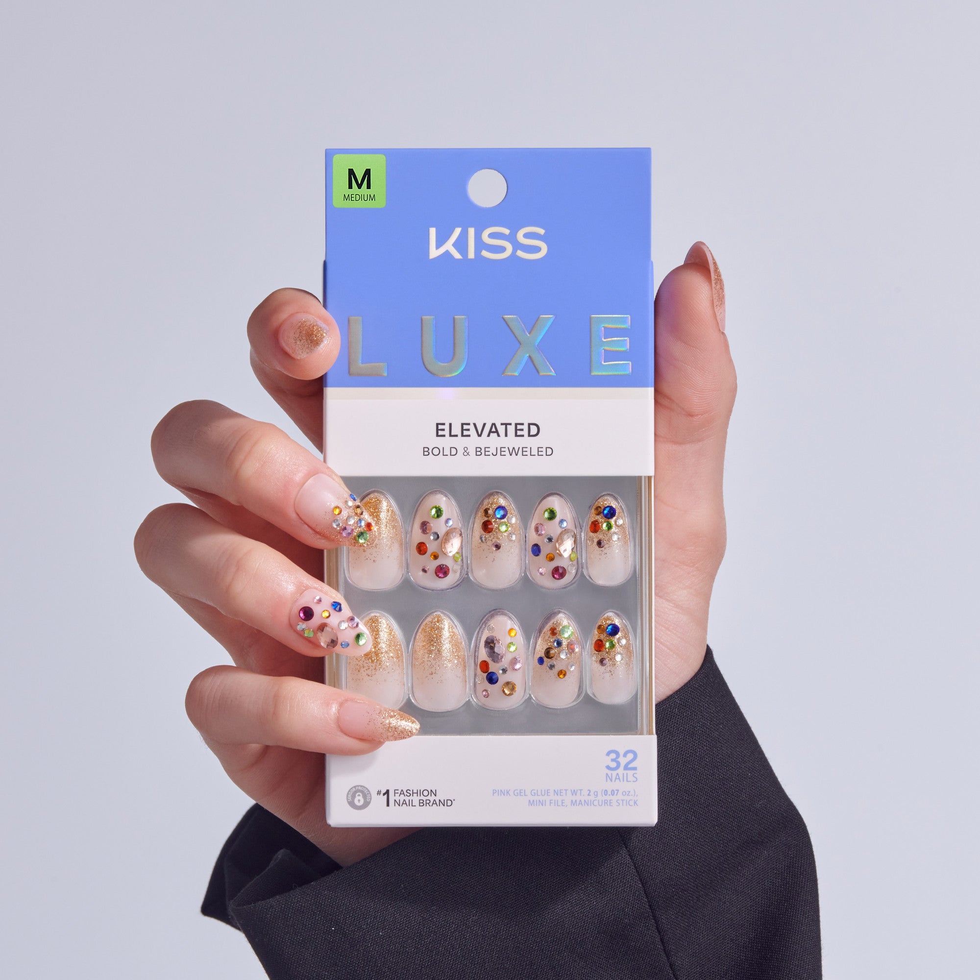 KISS LUXE Press On Glue Nails - Golden Field