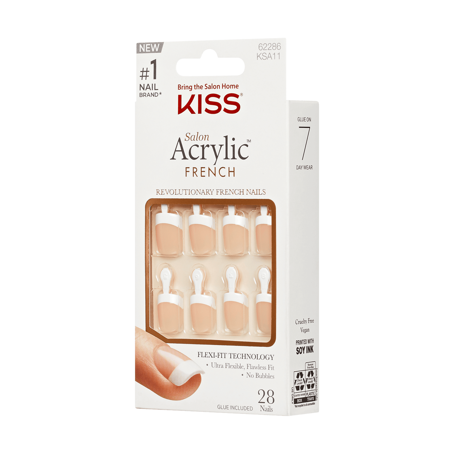 KISS Salon Acrylic French Press On Glue Nails - Power Play