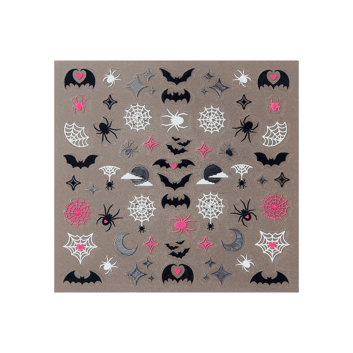 Kiss Glow-In-The-Dark Halloween Press On Fake Nail Art Stickers - Creepin’ | 3 Sheets, Multicolor