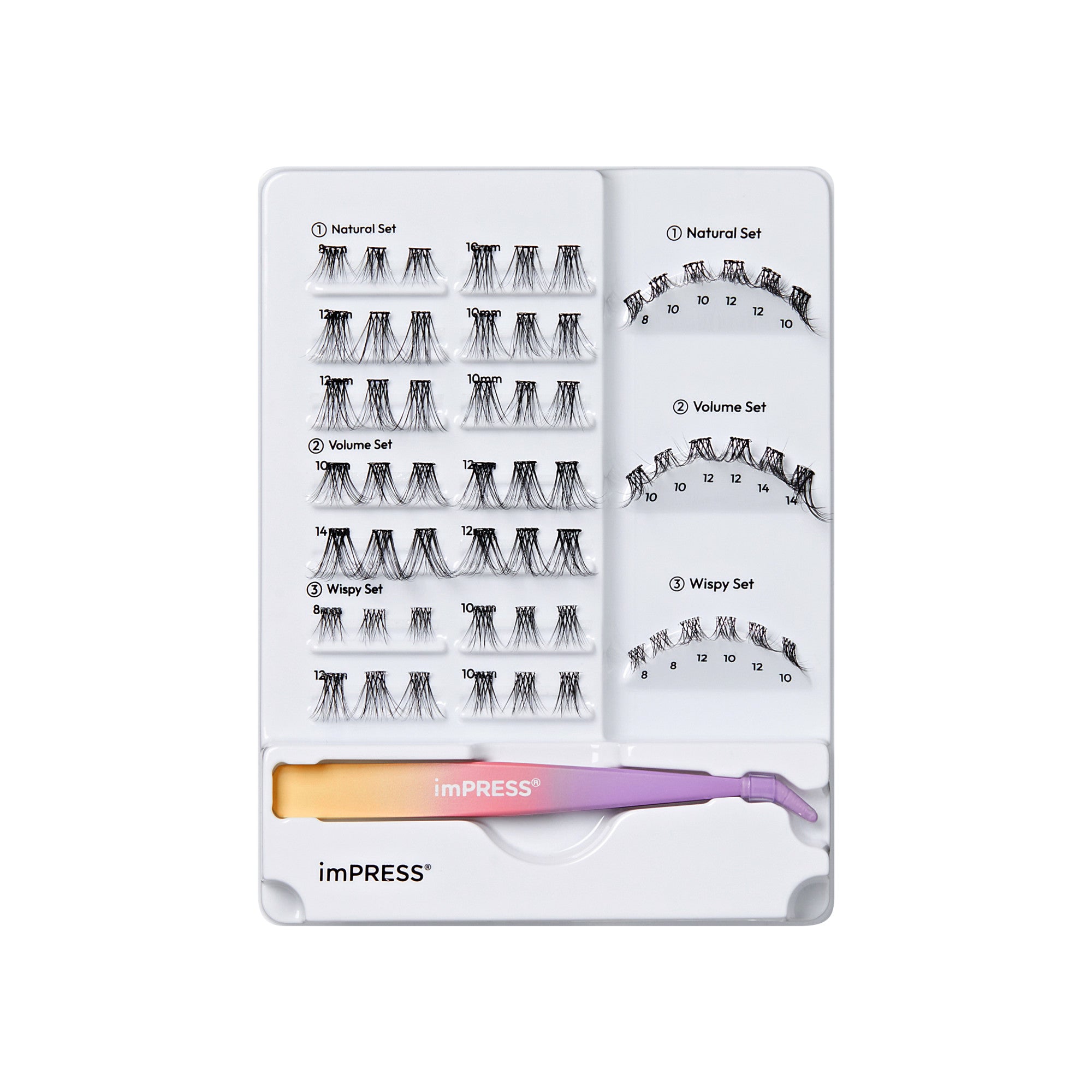 imPRESS Pre-Glued Individual Lashes Kit - 60 Lash Clusters