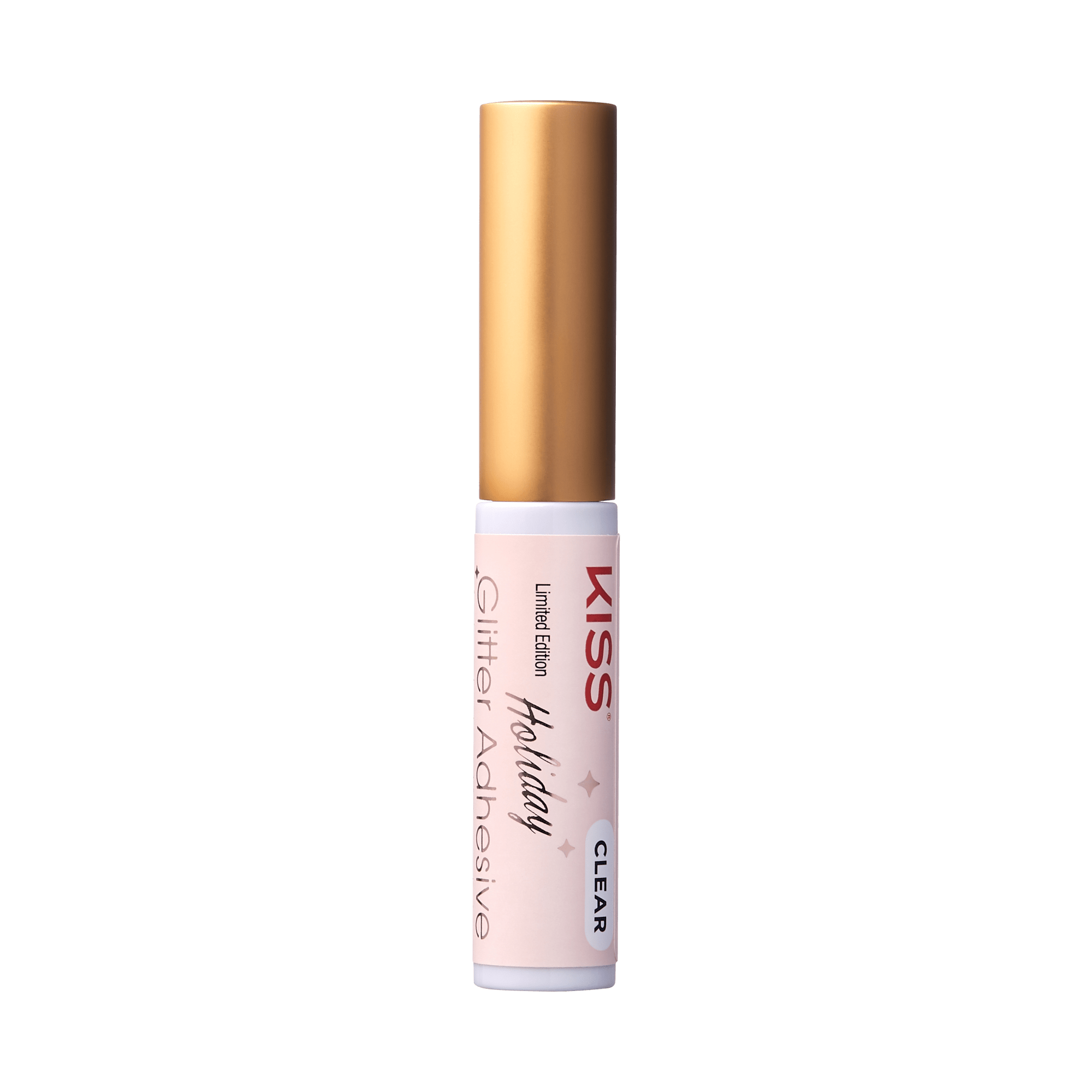 Kiss Glitter Adhesive Limited Edition Holday Clear glue stick with gold cap