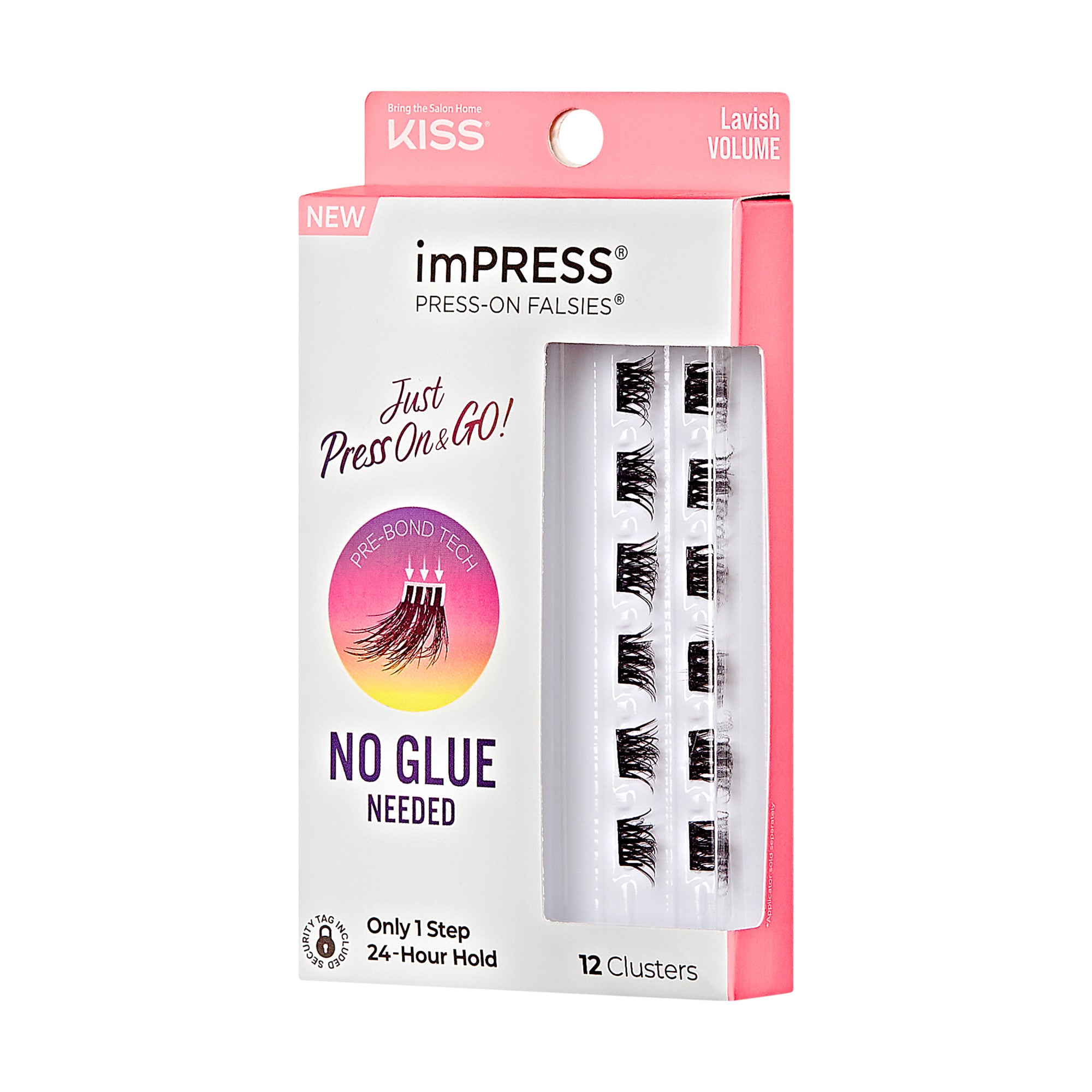 Impress Falsies Self Adhesive Eyelashes, 12 Lash Clusters - Lavish