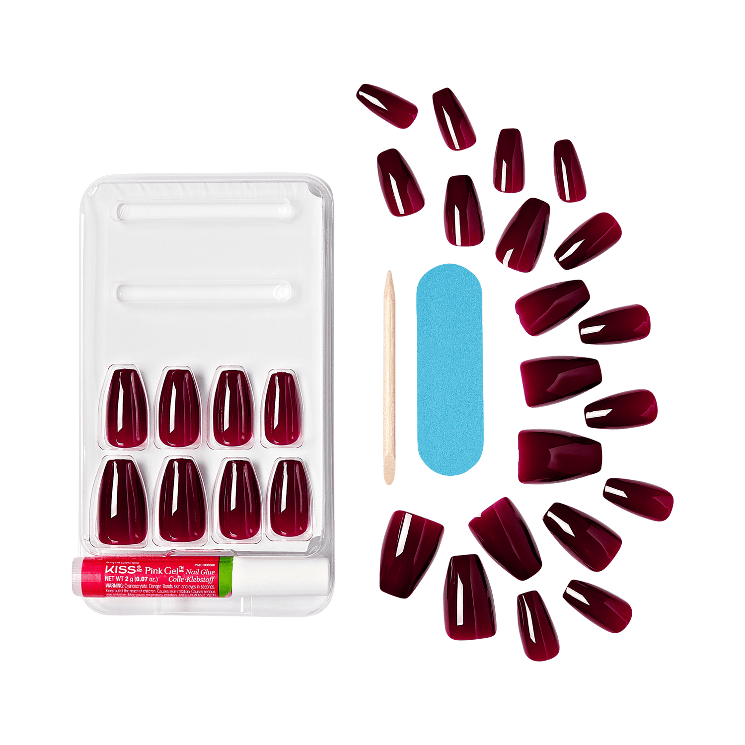 KISS Salon Color Press On Glue Nails - Main Squeeze