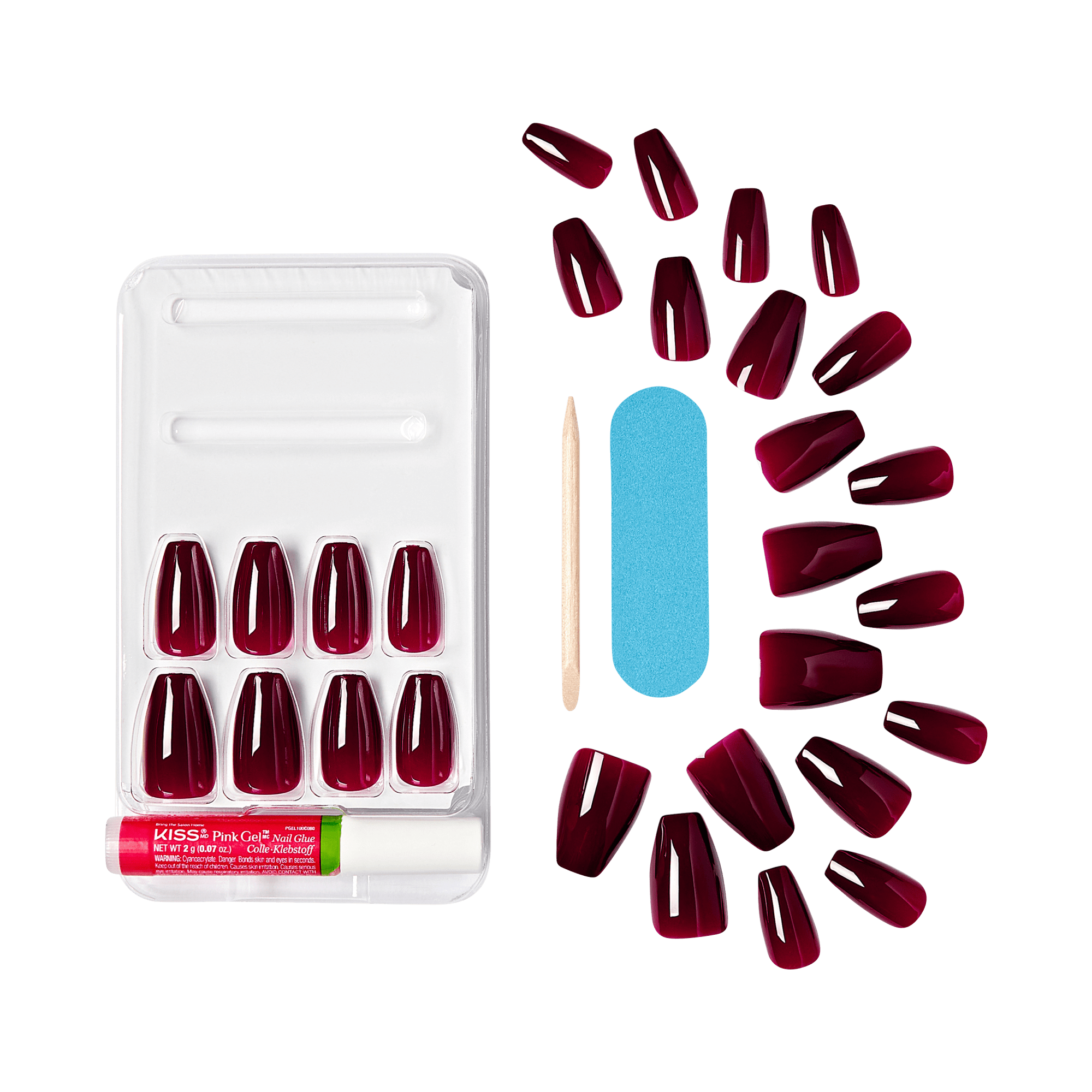 KISS Salon Color Press On Glue Nails - Main Squeeze