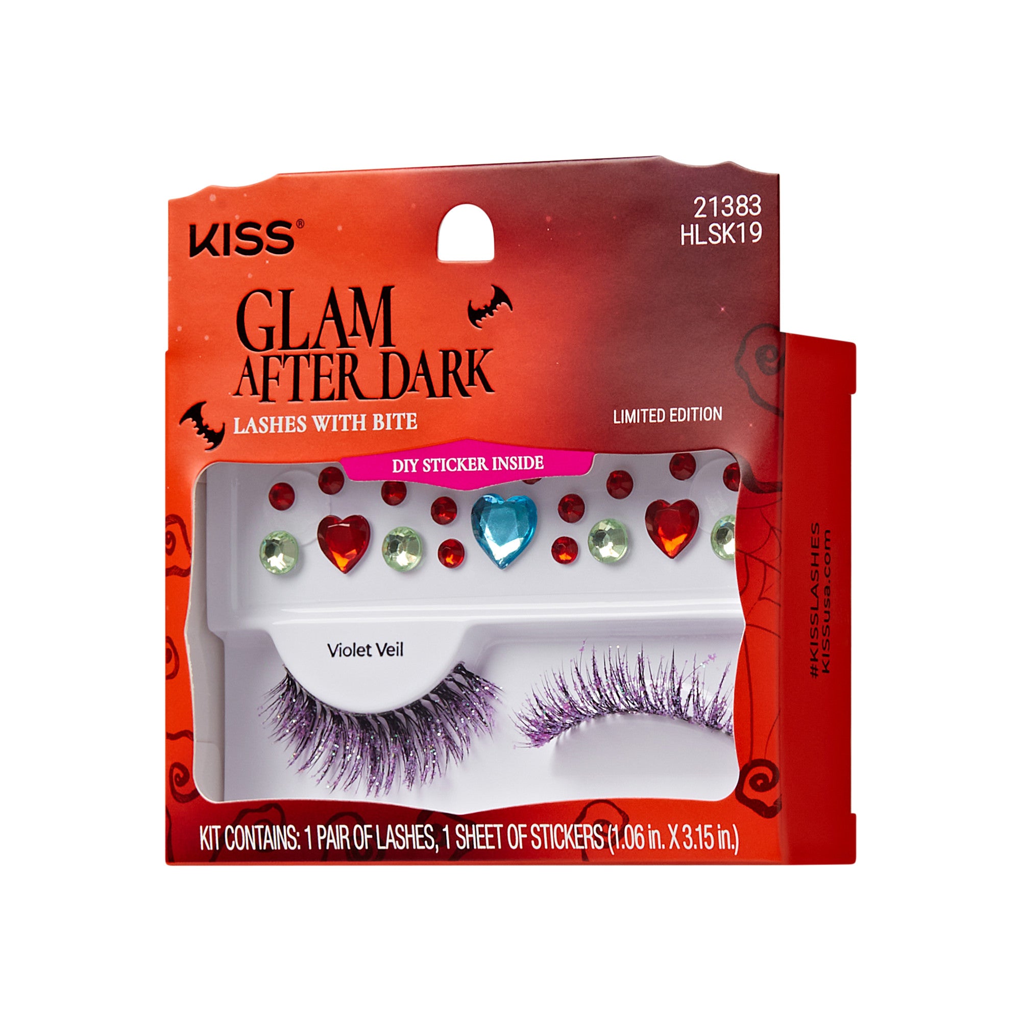 KISS Halloween Decorated Lashes & Gem Sticker - Violet Veil