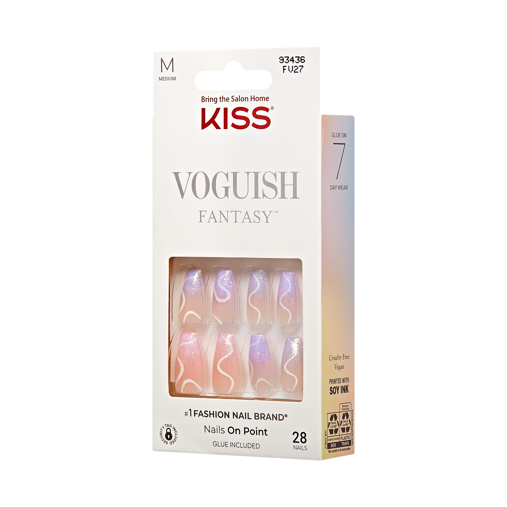 KISS Voguish Fantasy Press On Glue Nails - See U Latte
