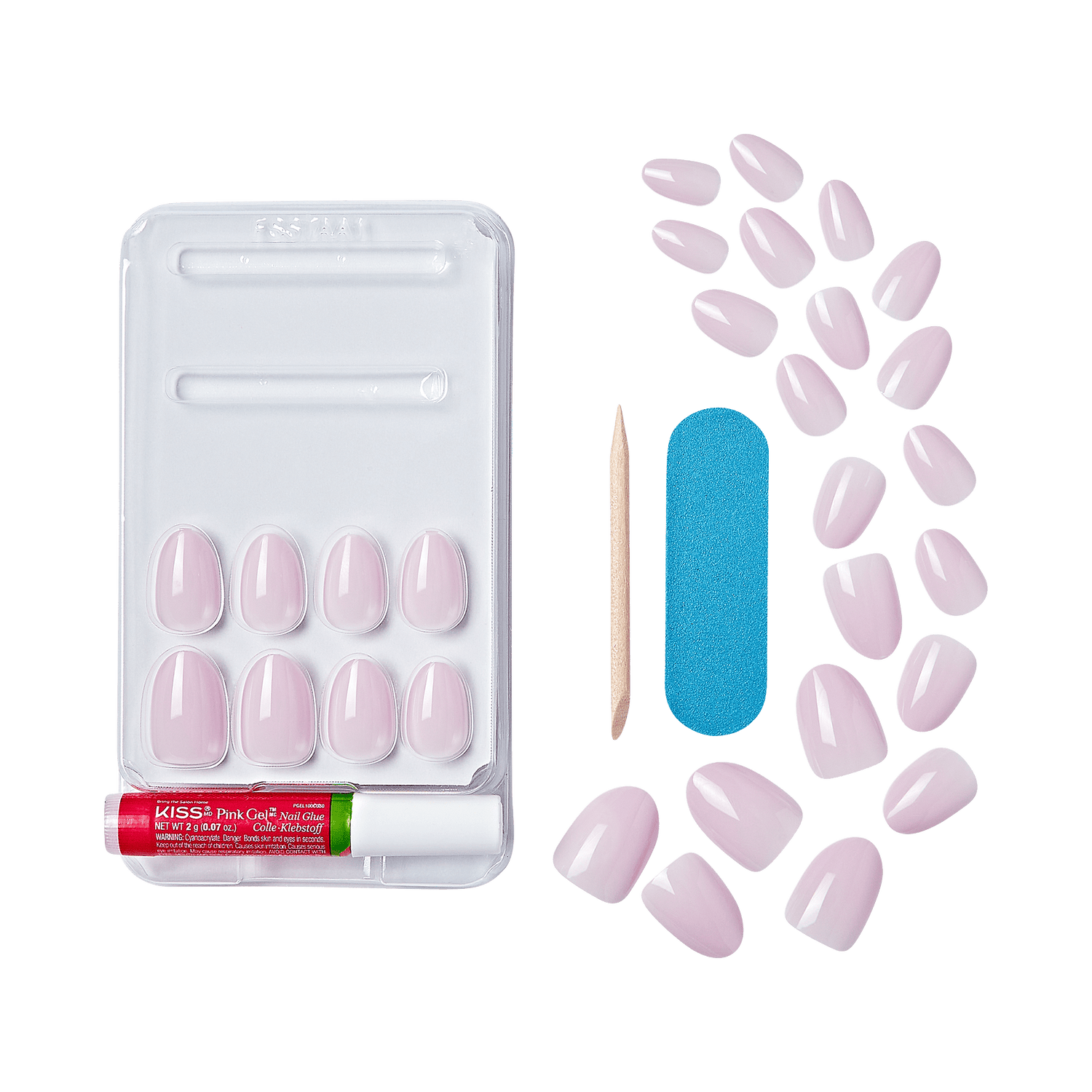 KISS Gel Fantasy Color Press On Glue Nails - Pure Love