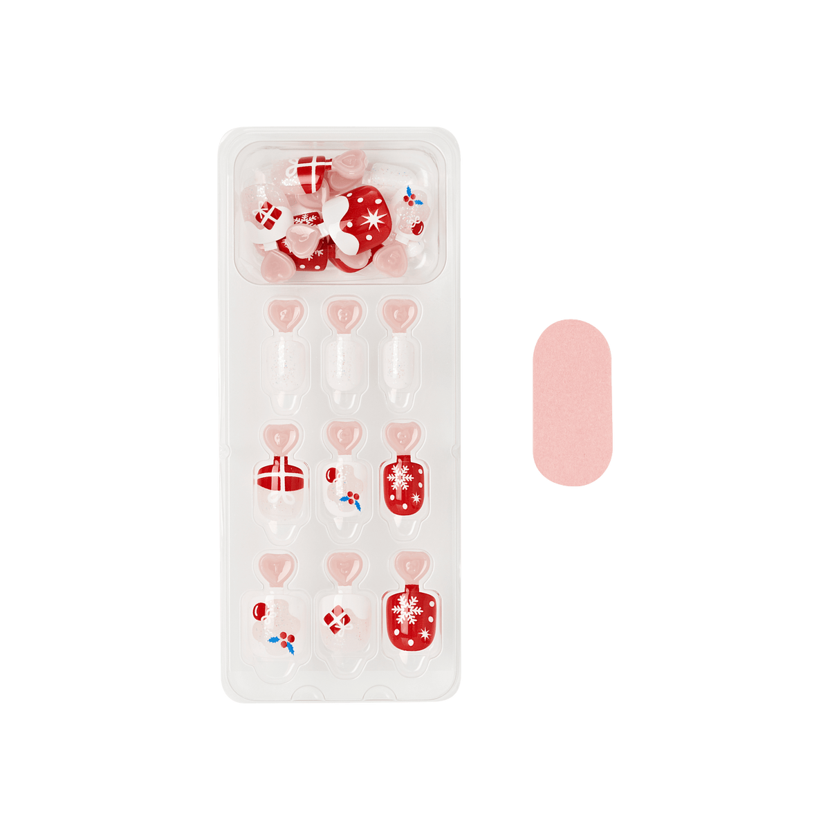 Impress Kids Holiday No Glue Fake Press On Nails - Mini Angels | Design, Pink & Red, Kids, Squoval, Manicure