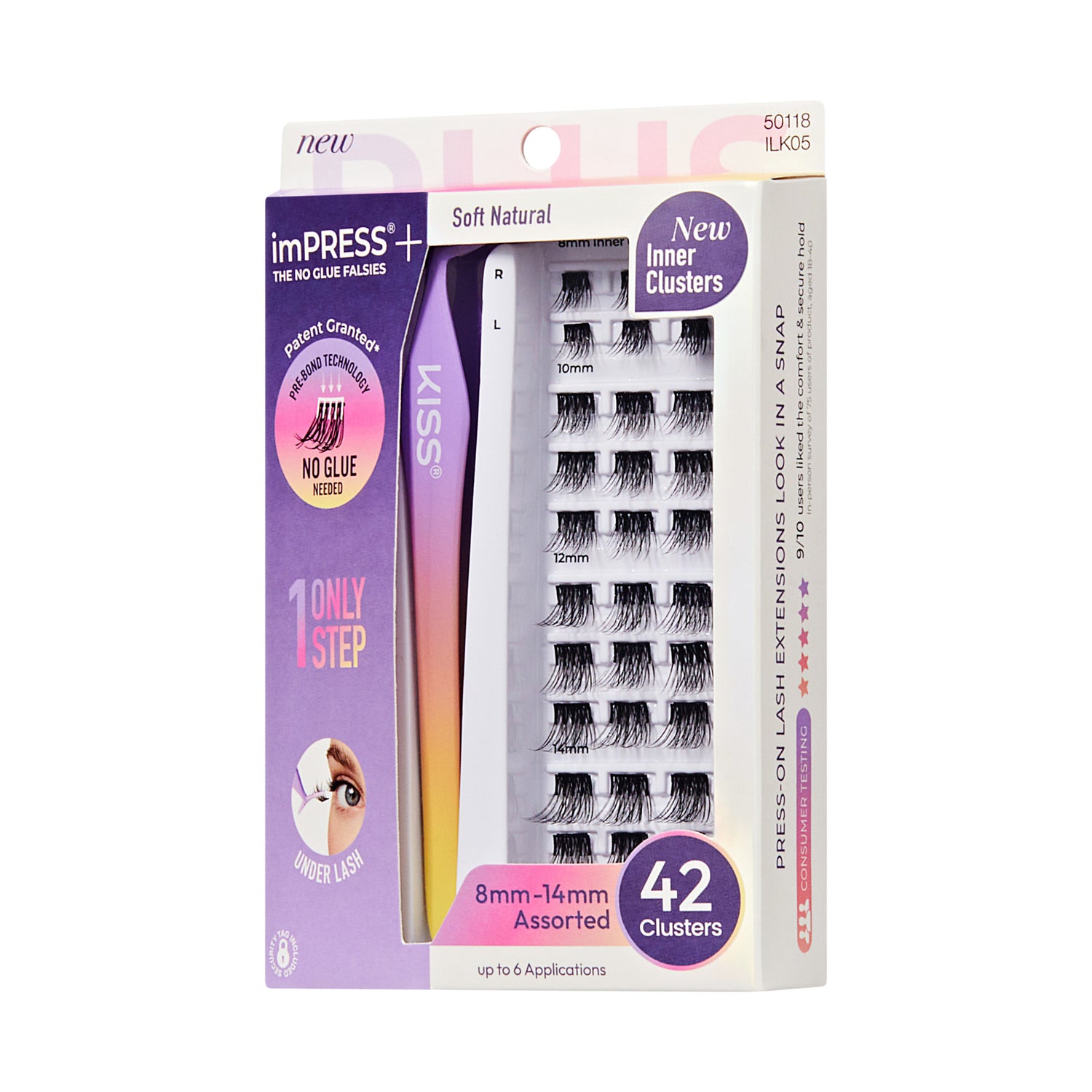 imPRESS+ Press On Self Adhesive Eyelashes - Soft Natural