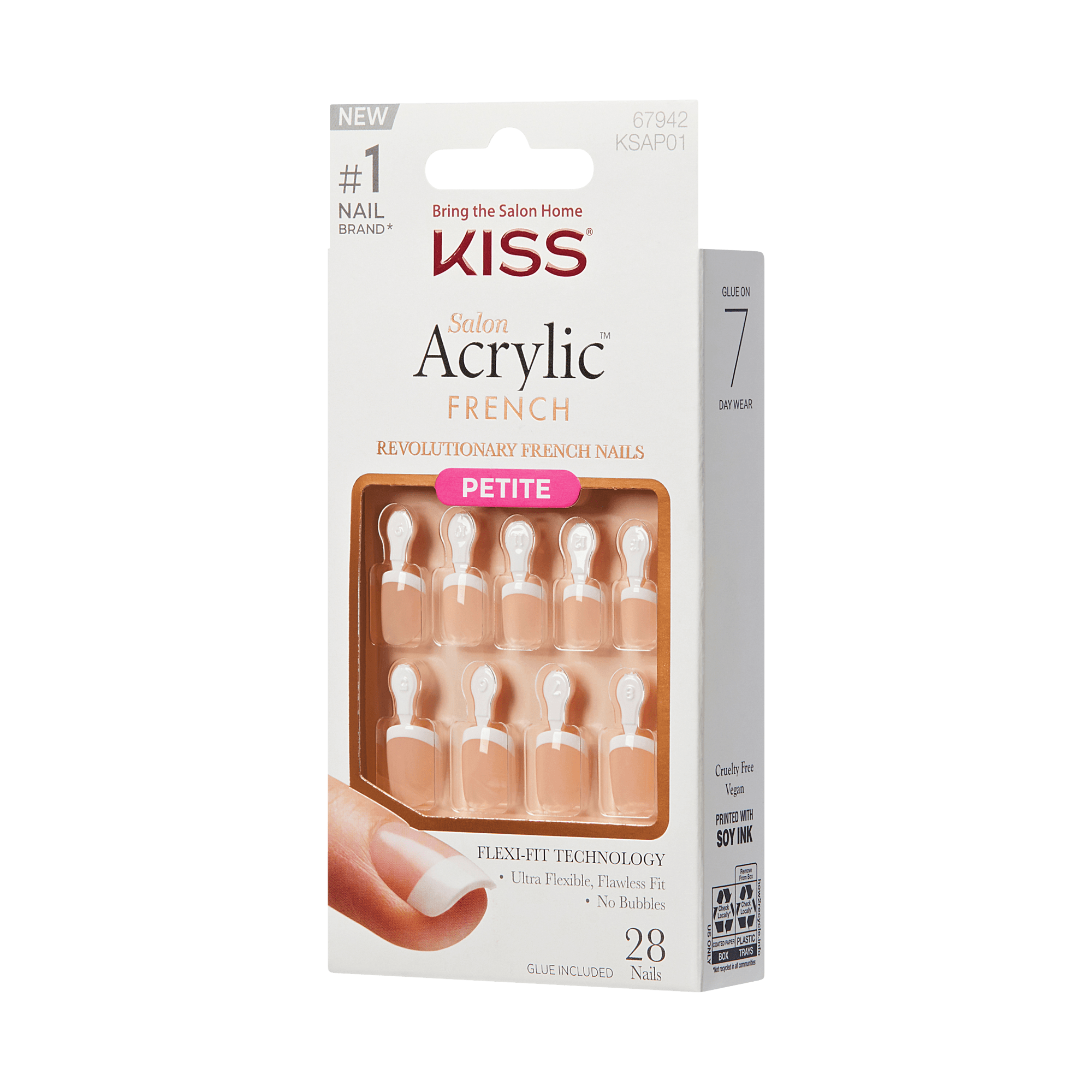 KISS Salon Acrylic French Press On Glue Nails - Crush Hour