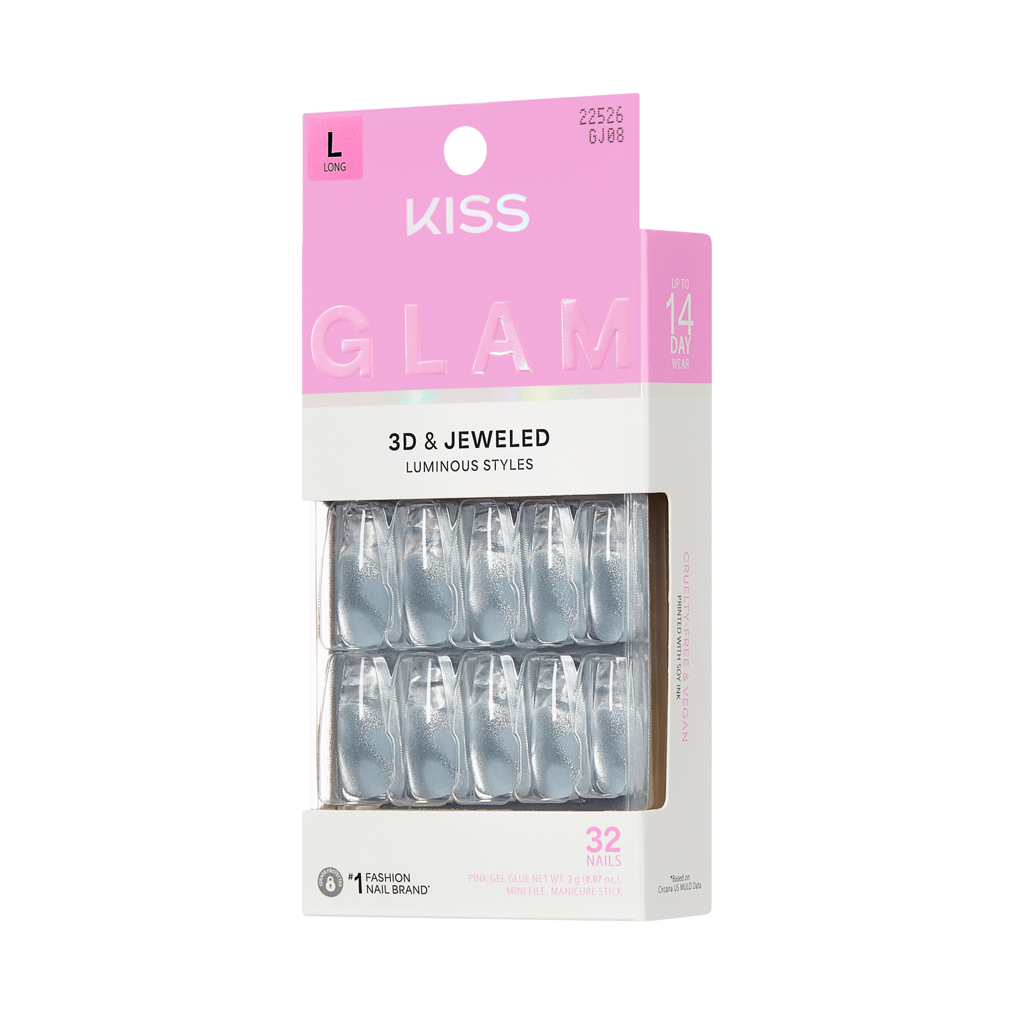 KISS GLAM 3D & Jewel Press On Glue Nails - Seraphic