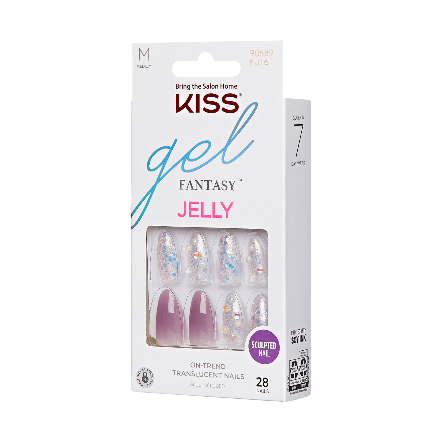 KISS Gel Fantasy Jelly Press On Glue Nails - Smokey Jelly