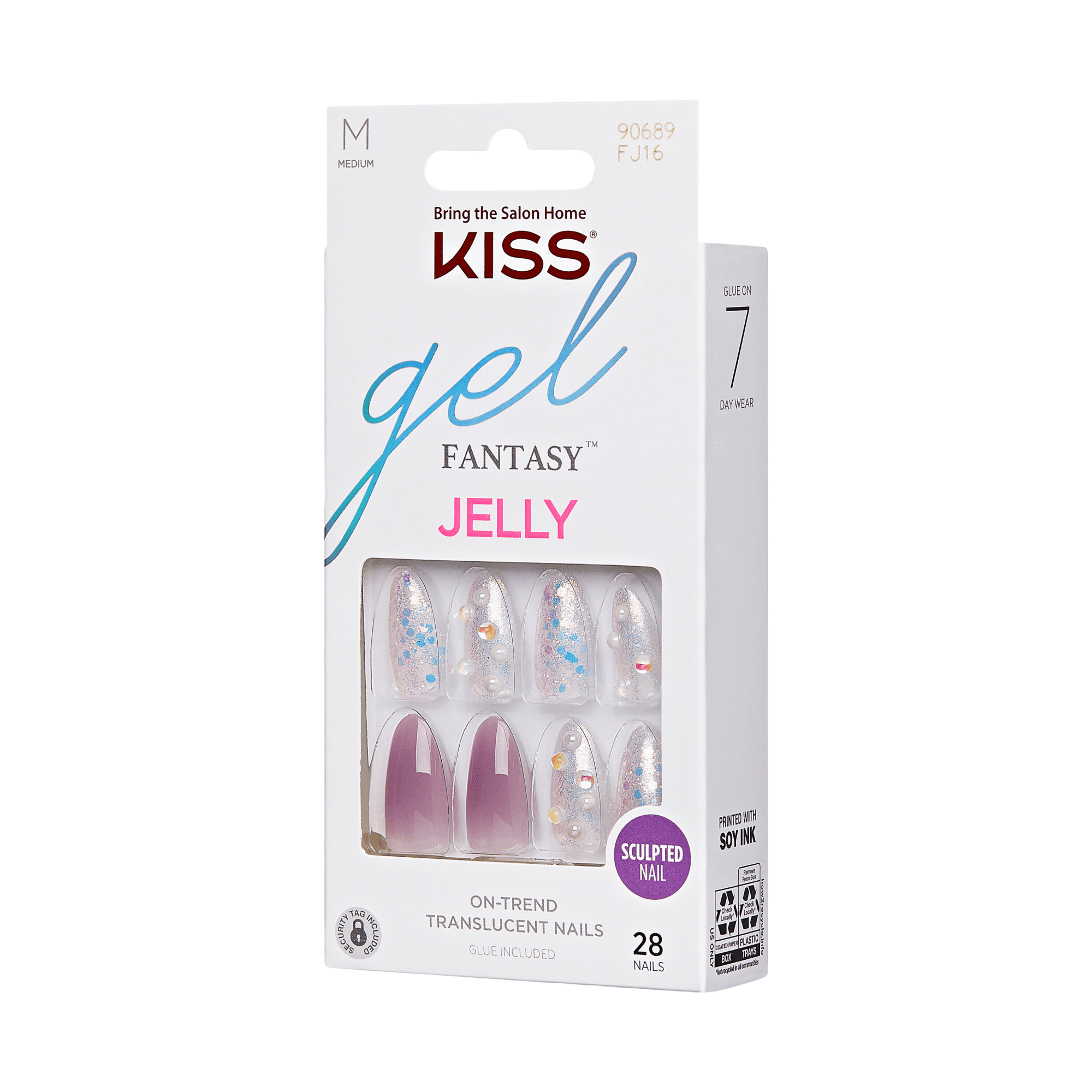 KISS Gel Fantasy Jelly Press On Glue Nails - Smokey Jelly