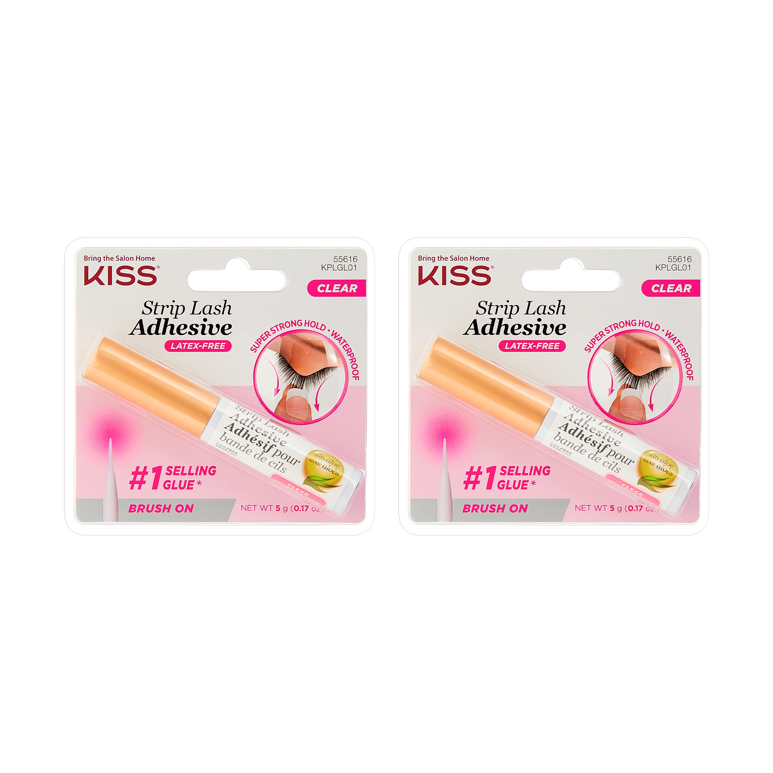 Kiss Strip Eyelash Adhesive Clear - 2-Pack