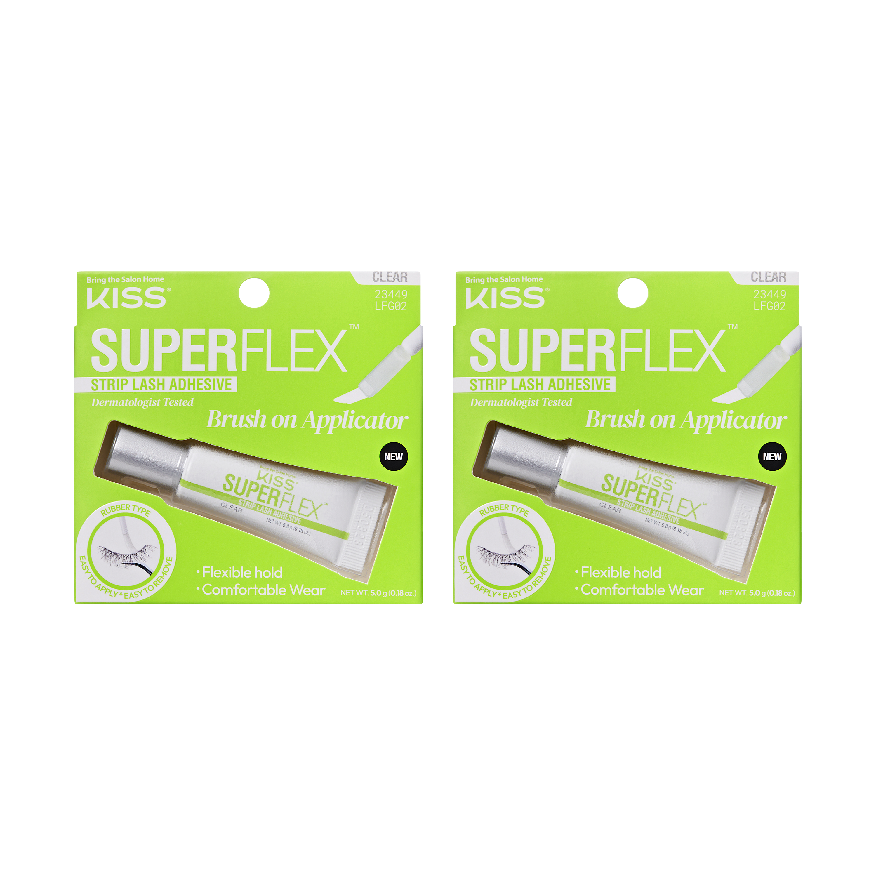 Kiss Super Flex Latex Strip Lash Adhesive - Clear 2- Pack