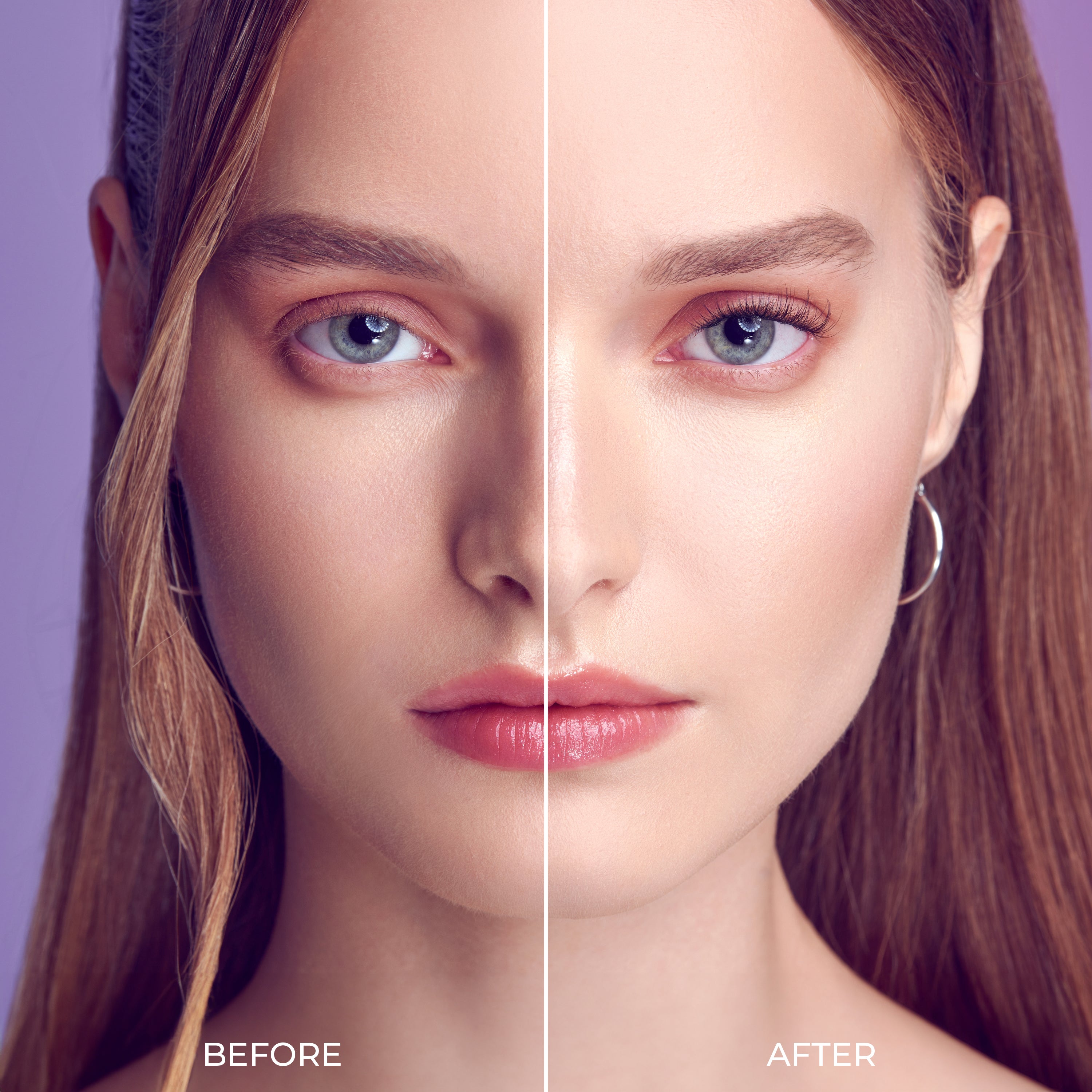 Close-up split-view of a woman&