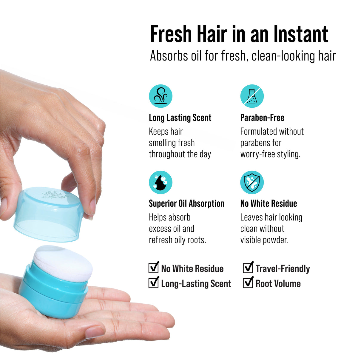 Kiss Colors & Care Dry Shampoo Powder, Sugarcloud Mirage | 7g (0.24 US fl. oz), Scented Dry Shampoo, Hair Care