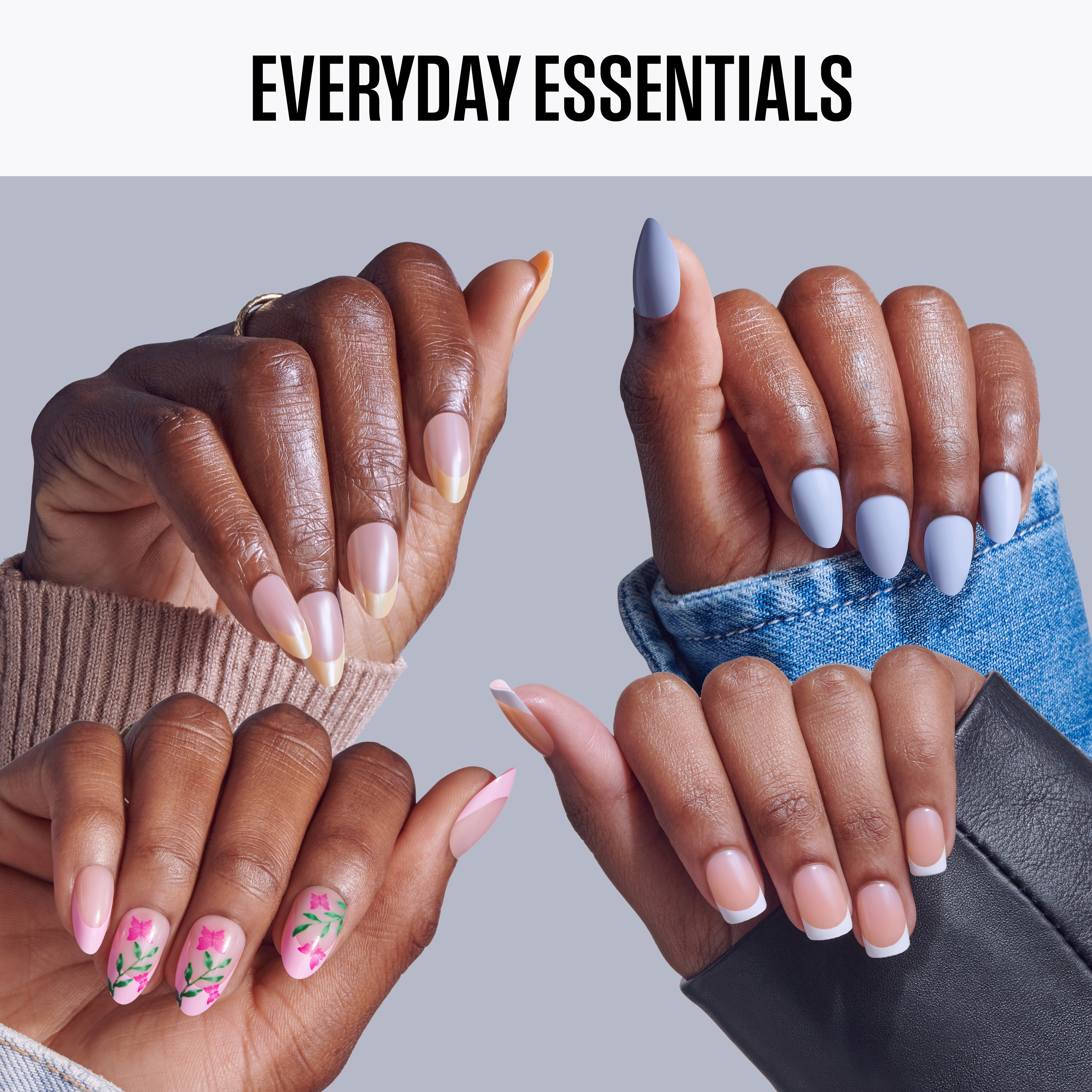 Kiss Press On Glue Nails Essentials Bundle - Everyday Essentials