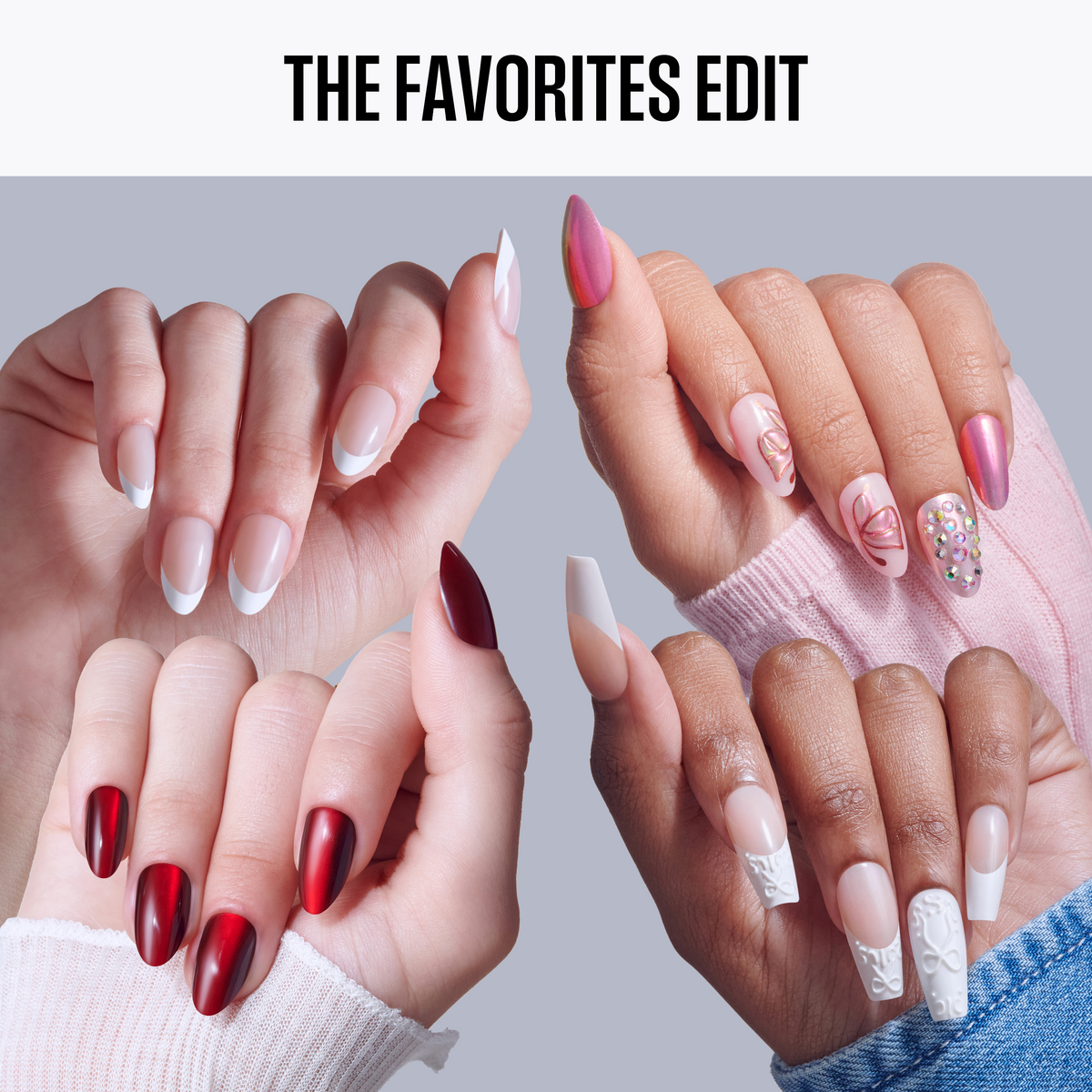 Kiss Press On Glue Nails Bundle - The Favorites Edit