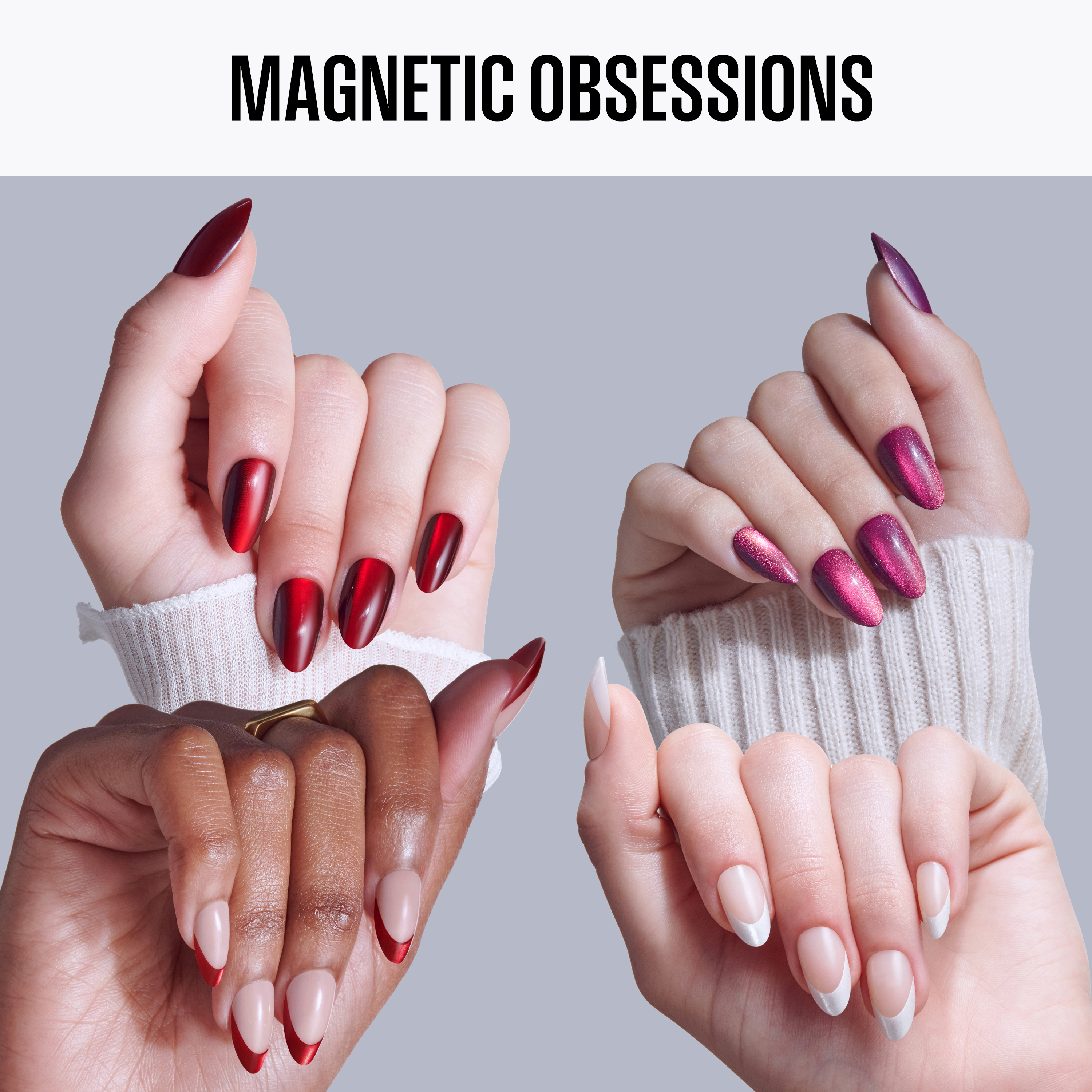 Kiss Core Magnetic Press On Glue Nails Bundle - Magnetic Obsessions
