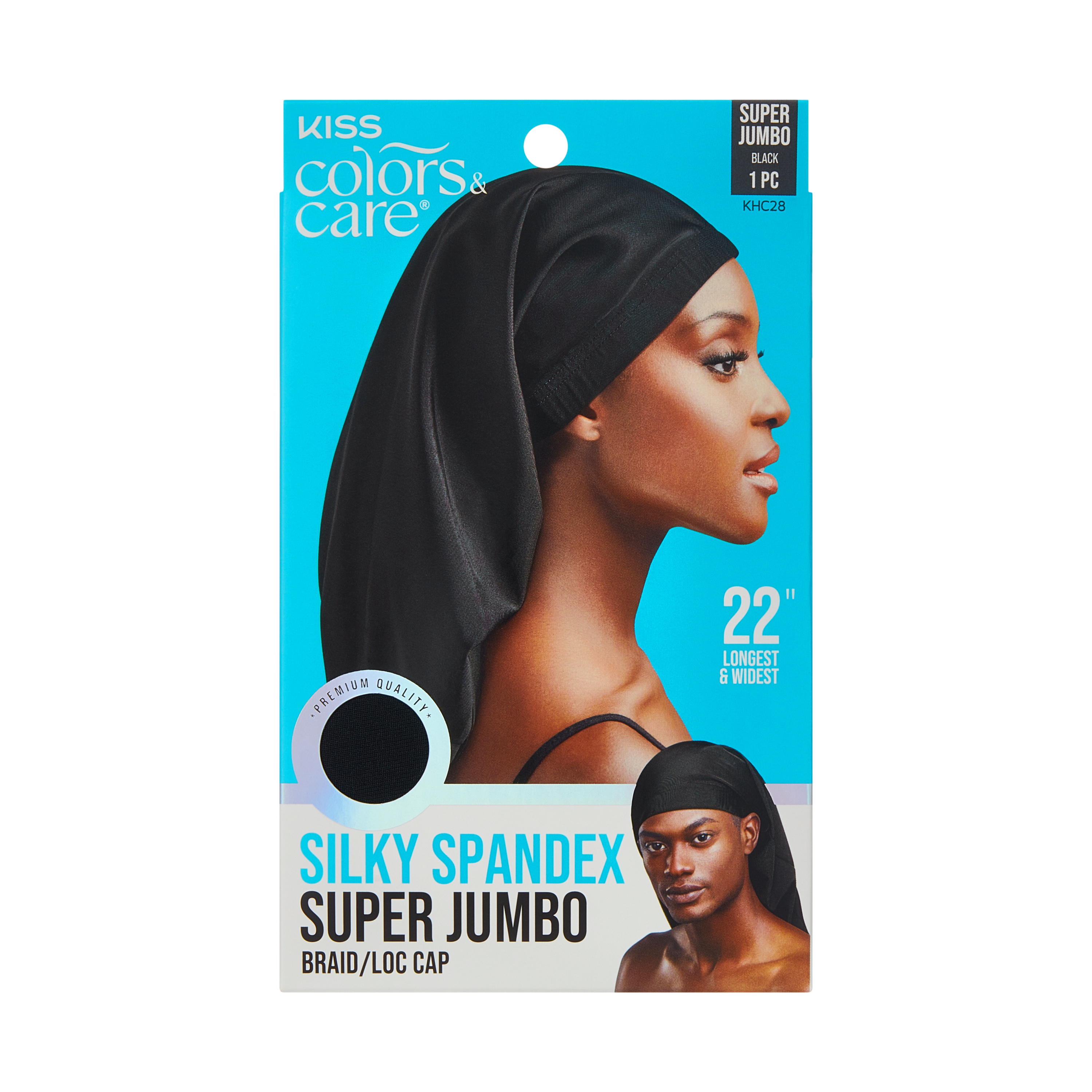 Kiss Colors & Care Silky Spandex Braid/Loc Cap - Black | Silk