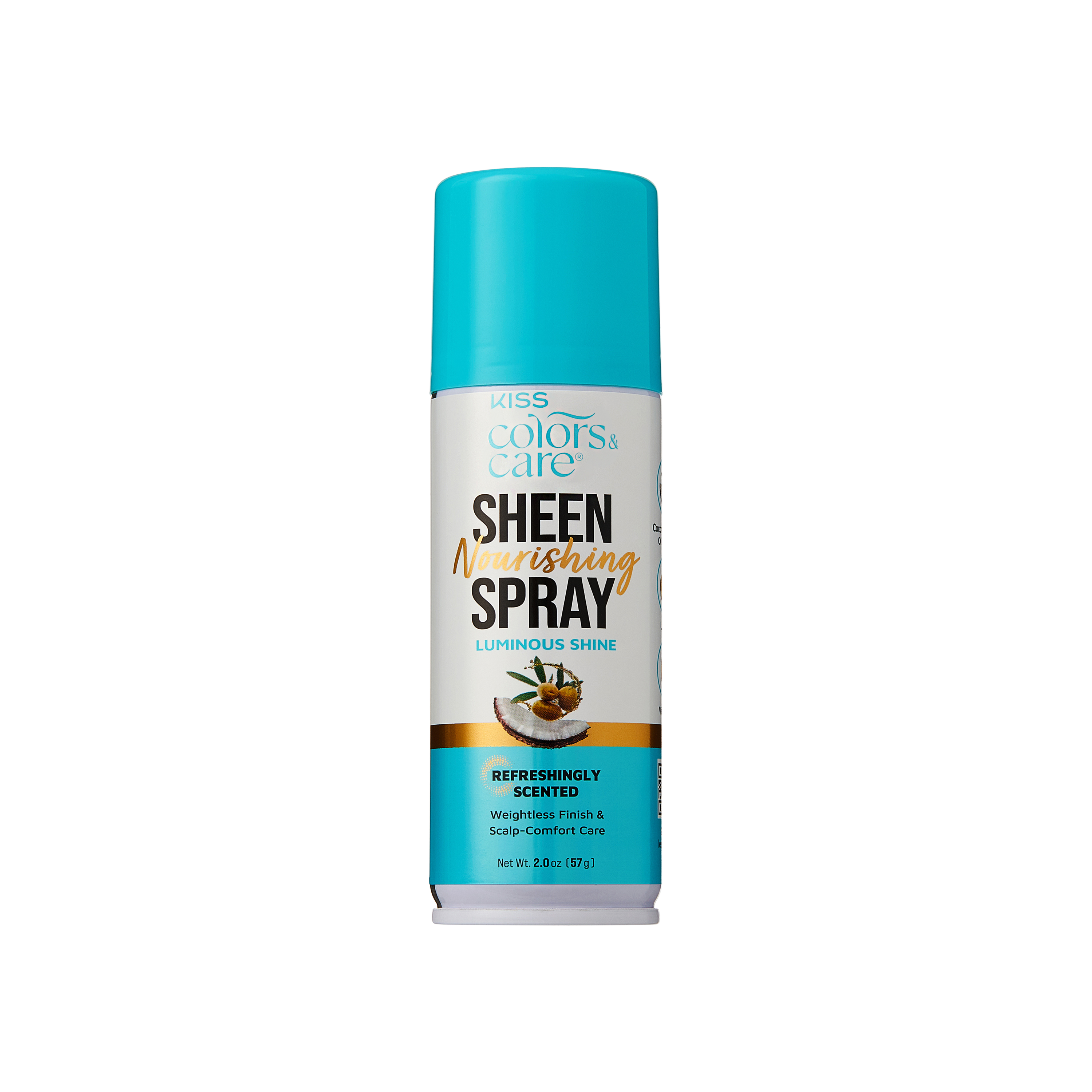 Kiss Colors & Care Nourishing Sheen Spray for Luminous Shine | Travel Size, 2 US fl. oz, Hair Care