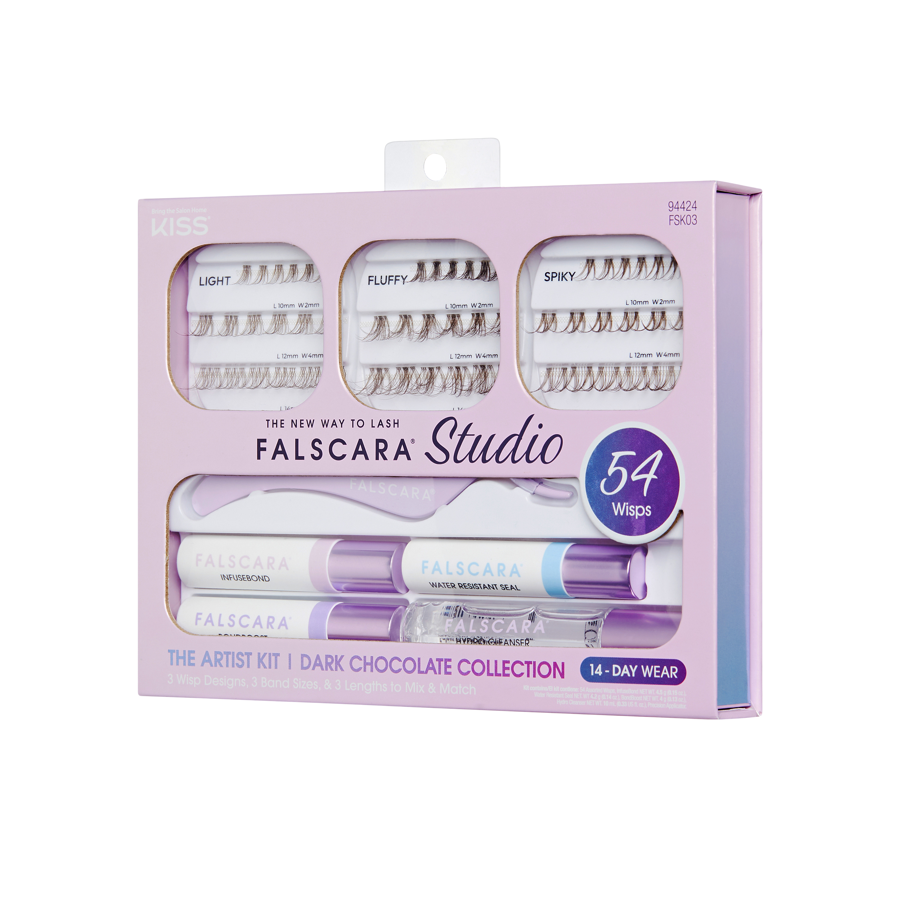 Falscara Studio Lash Extension Kit - Dark Chocolate - 54 Wisps