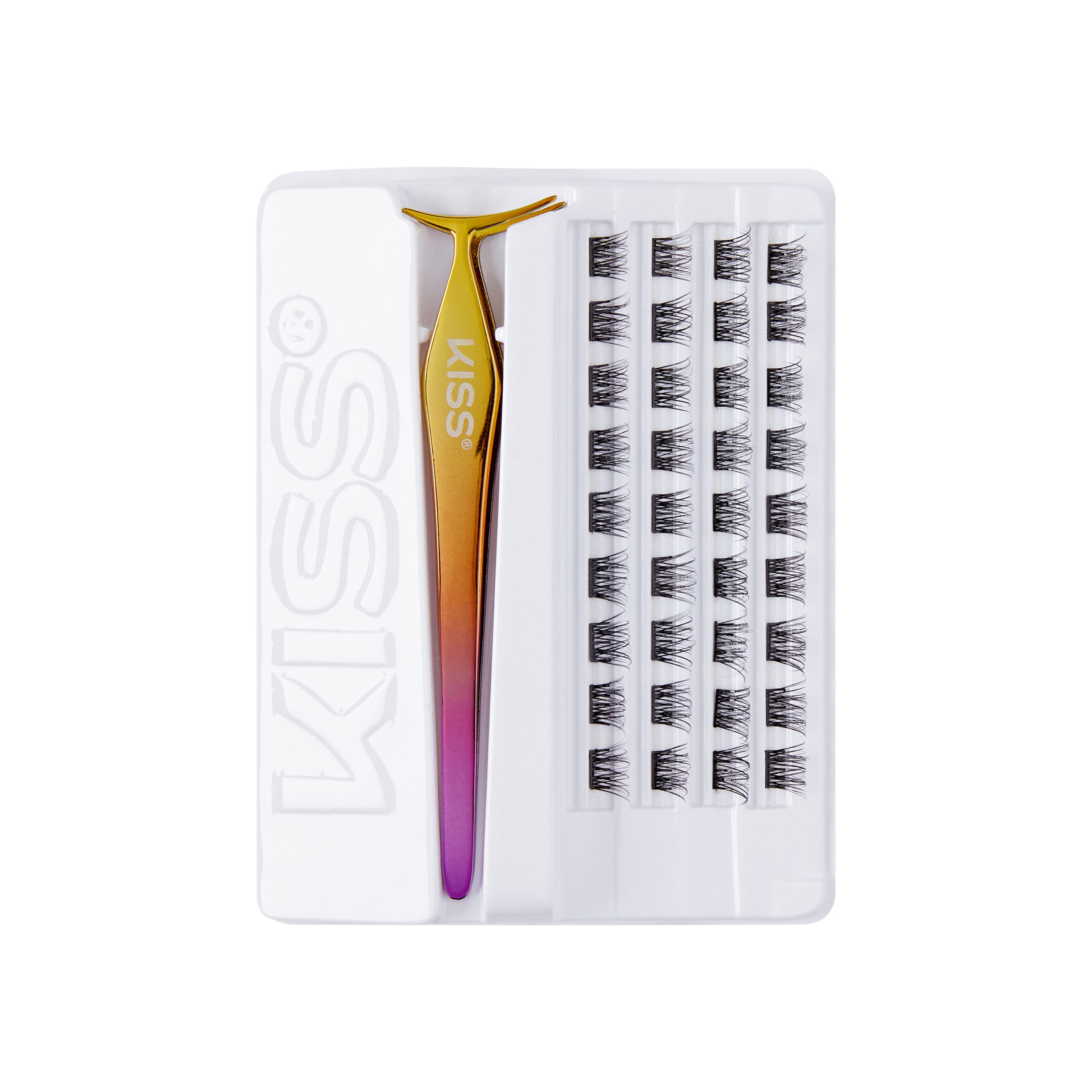 Impress Falsies Self Adhesive Eyelashes, 36 Lash Clusters - Natural