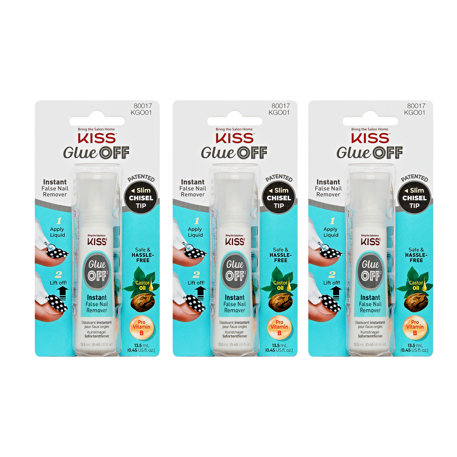 KISS Glue OFF Press On Nails Remover 3-Pack