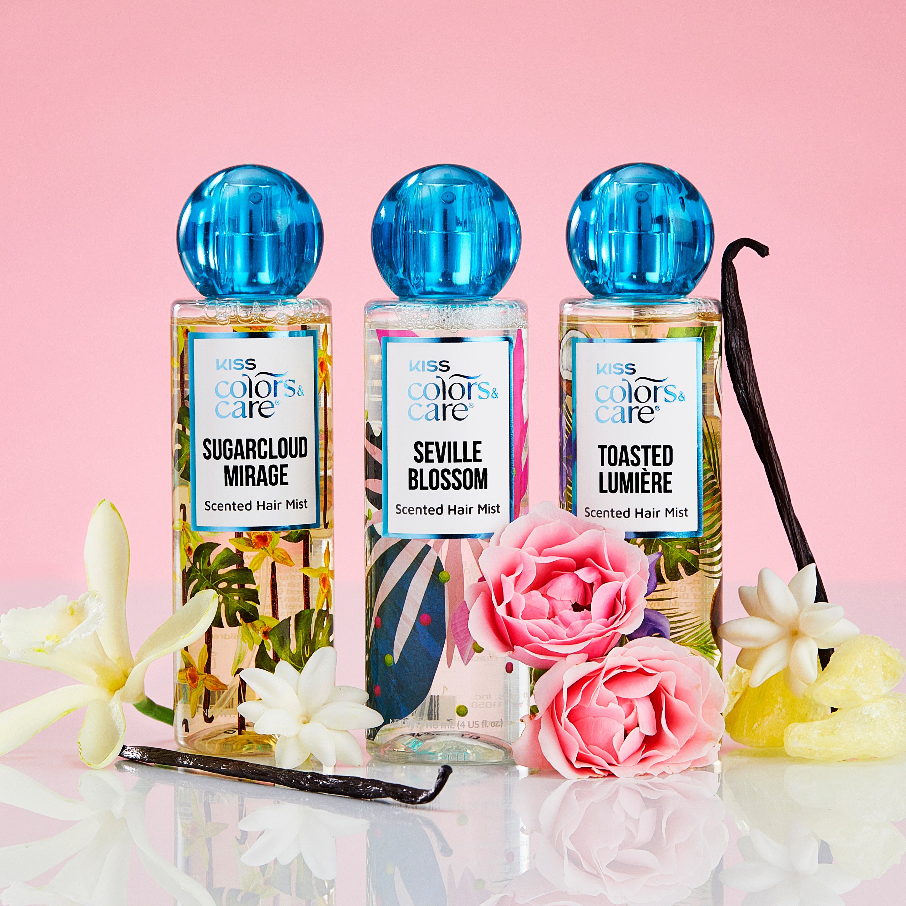 Kiss Colors & Care Clean Fragrance Hair Veil Mist Collection Bundle