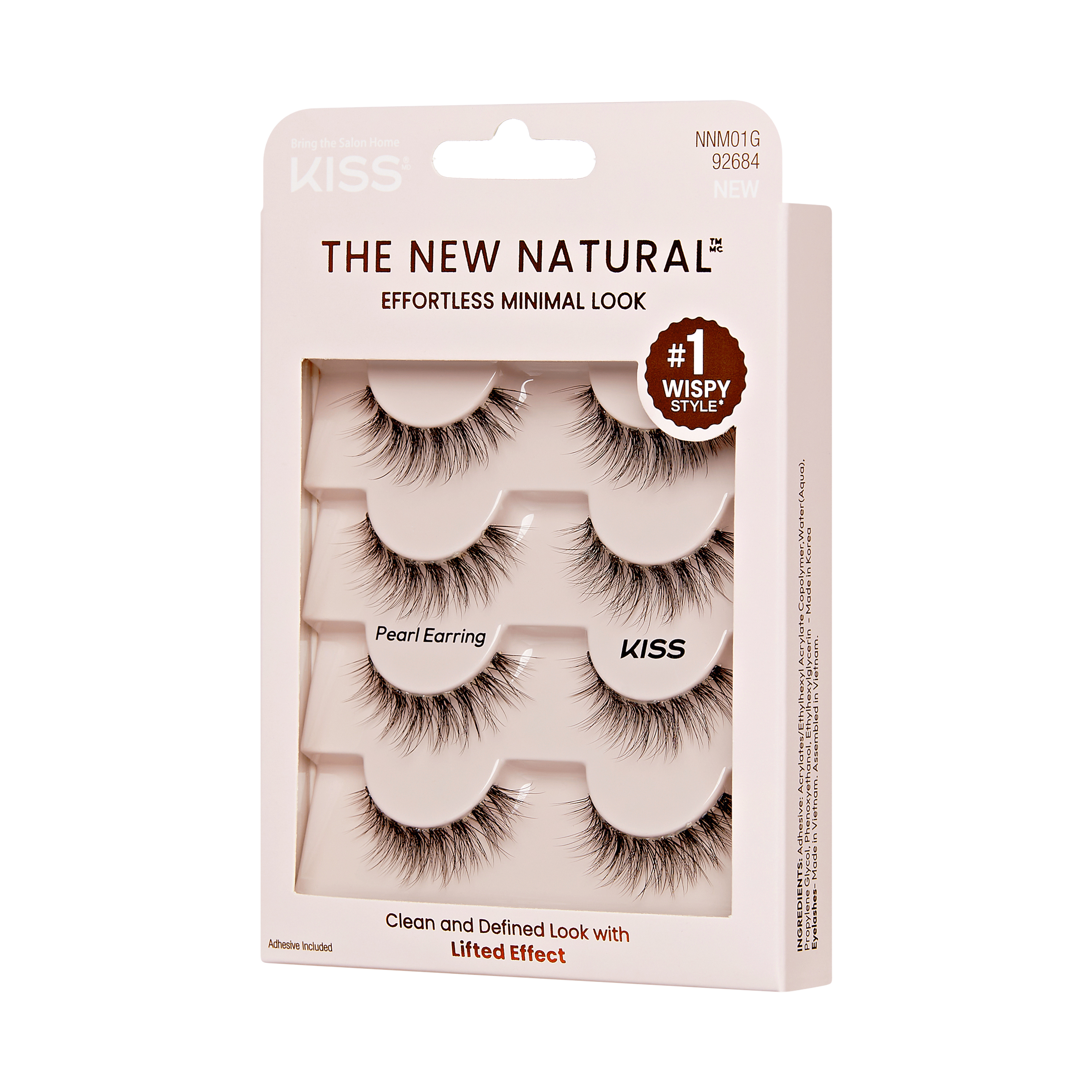Kiss The New Natural Lash 4-Pair Multipack - Pearl Earring
