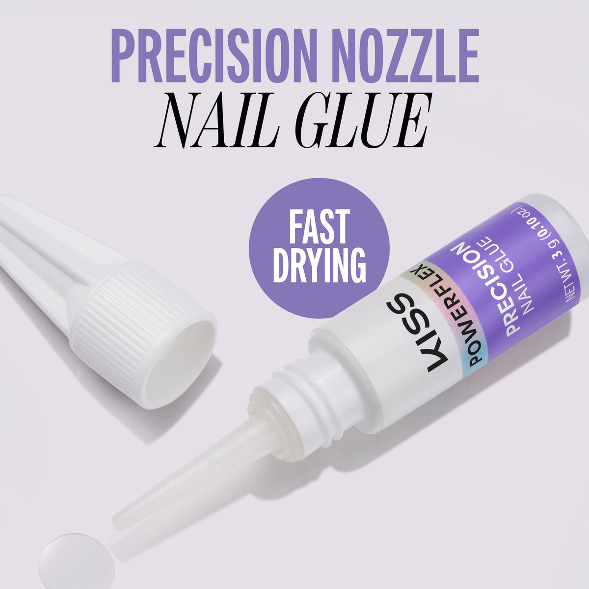 Kiss Press On Glue Nail Glue & Remover Bundle - PowerFlex Precision Nail Glue + Glue OFF Remover | Nail Adhesive, Press-On Glue, No Soaking Remover, No Damage To Natural Nails