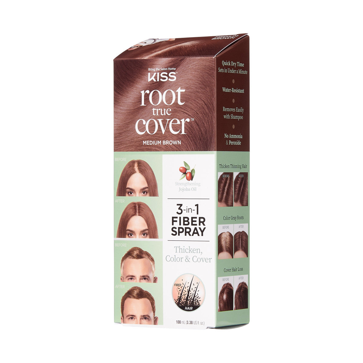 KISS Colors & Care True Cover Root Touch-Up Spray - Medium Brown