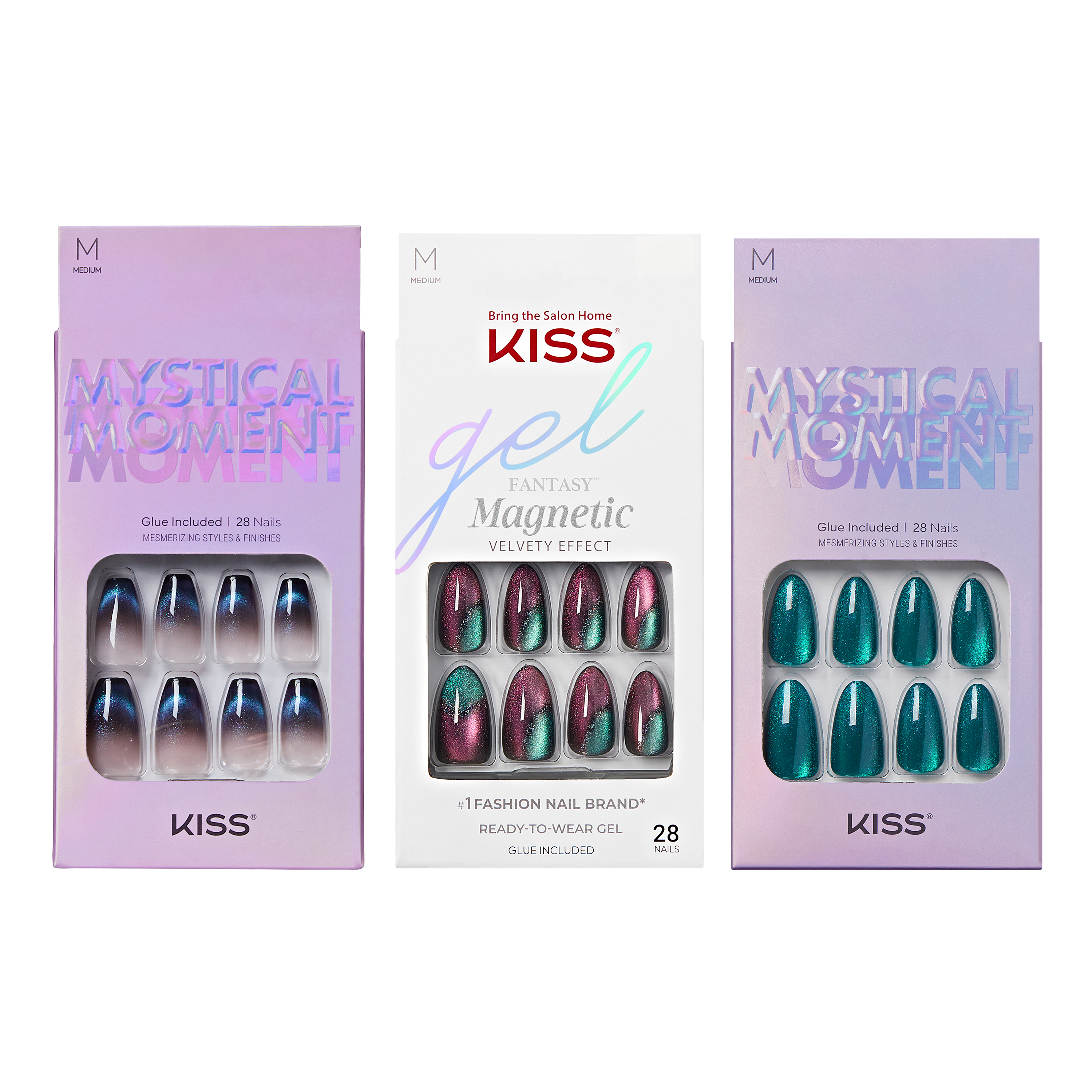 KISS Press On Glue Nails Fall Bundle - Shimmery Faves