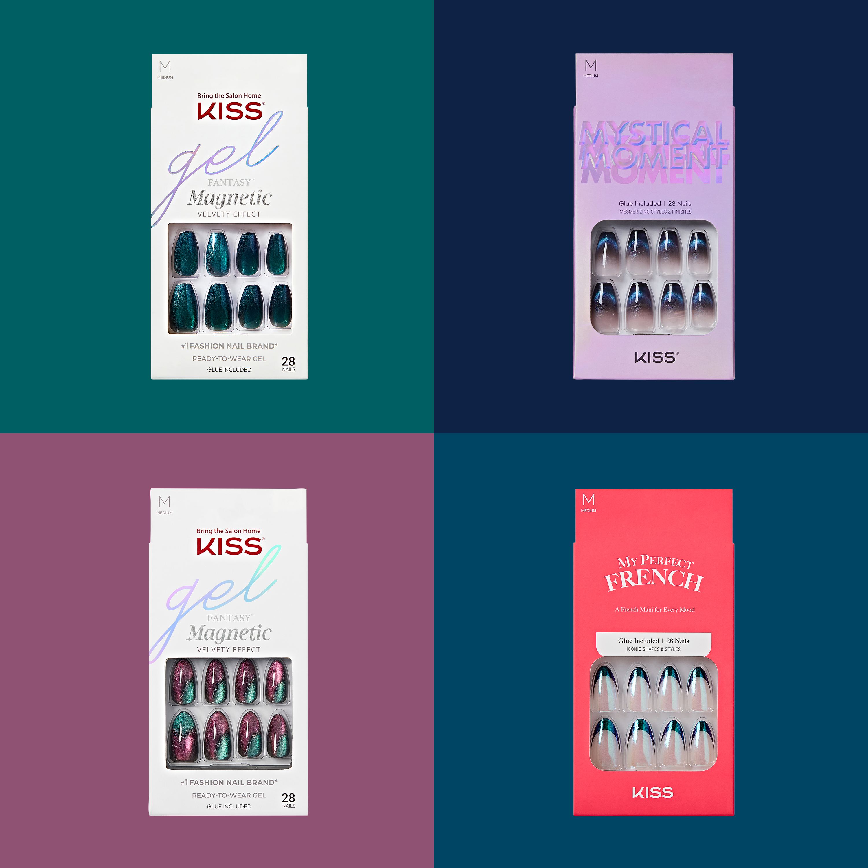 KISS Press On Glue Nails Bundle - Treasure Chest Jewels