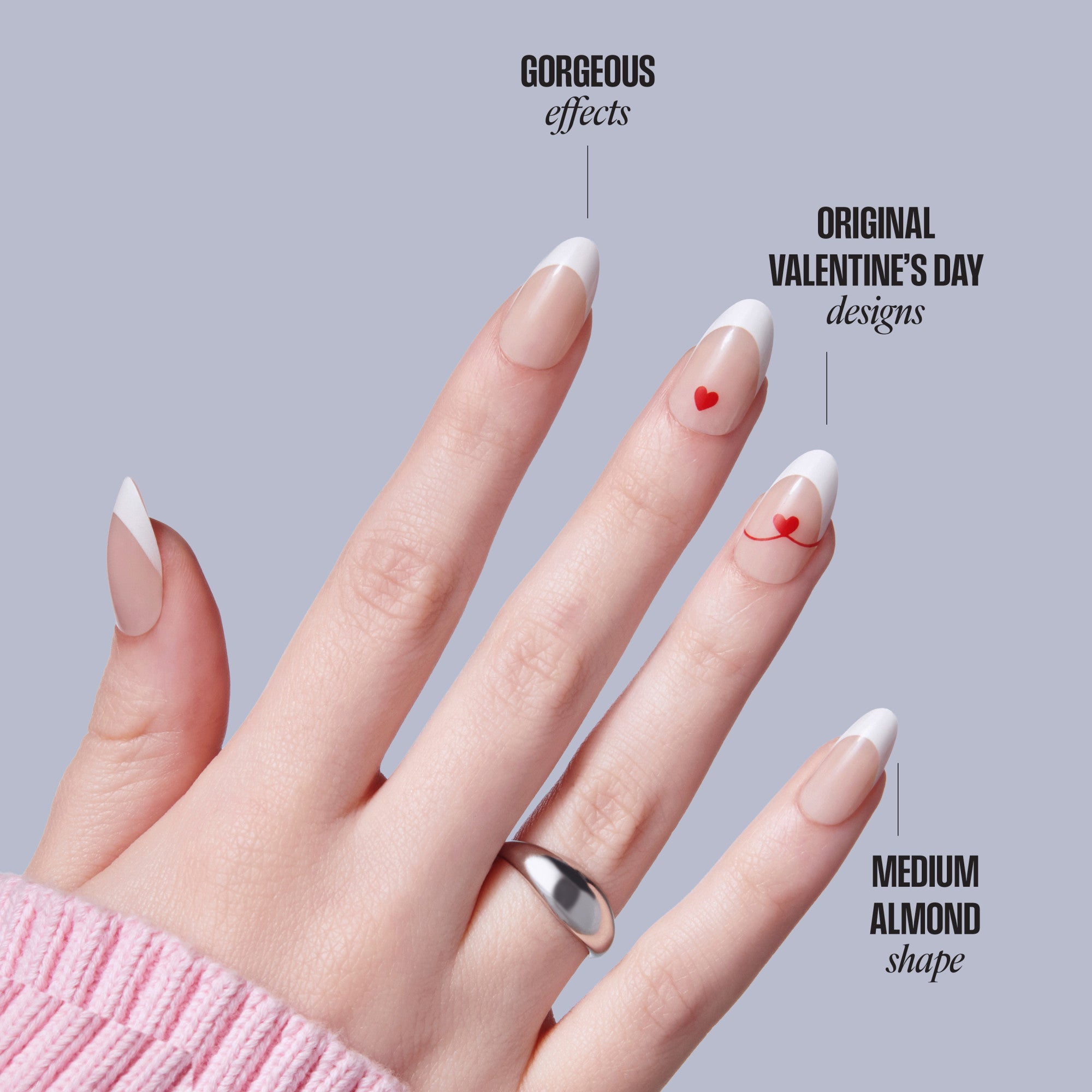 KISS LOVE Design Press On Glue Nails - Cupid&