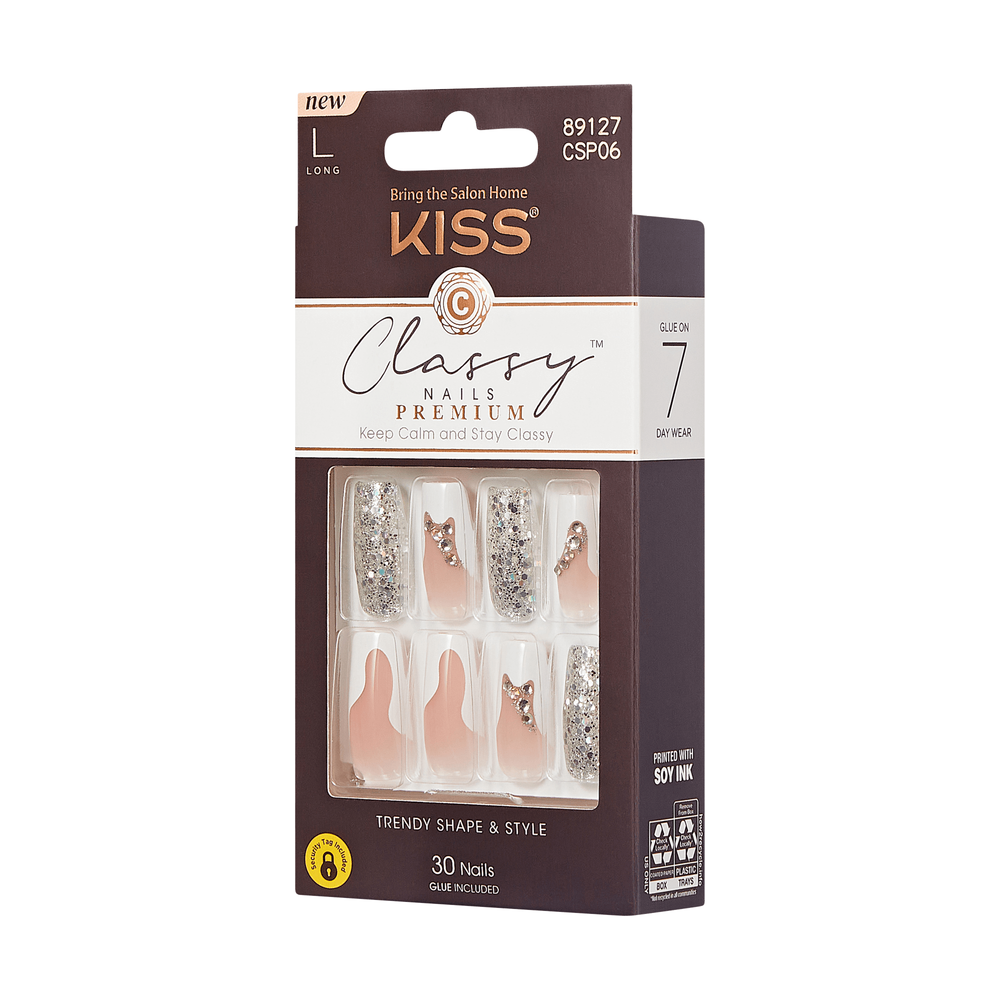 KISS Classy Premium Press On Glue Nails - Stay Modish