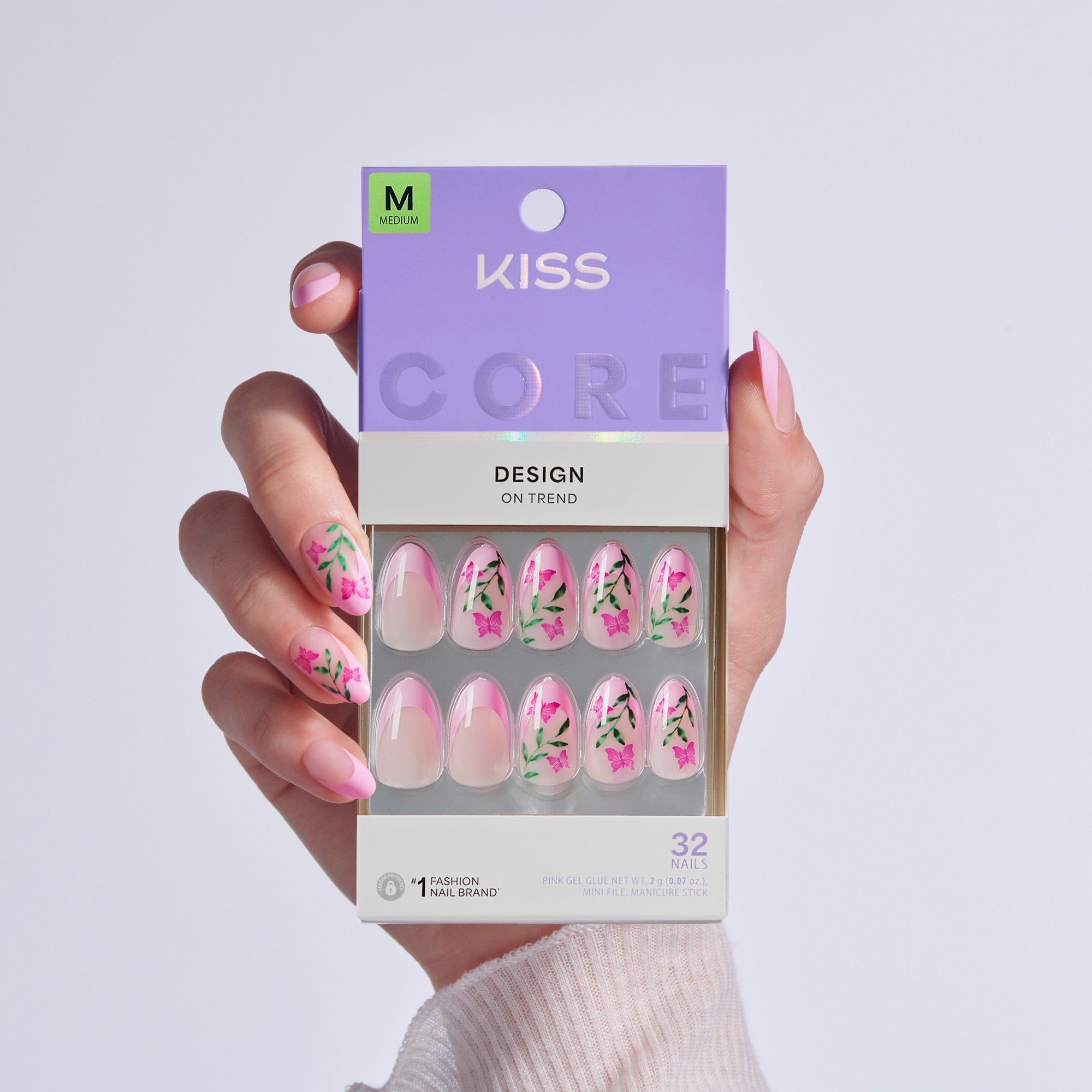 KISS CORE Design Press On Glue Nails - Springtime Splendor